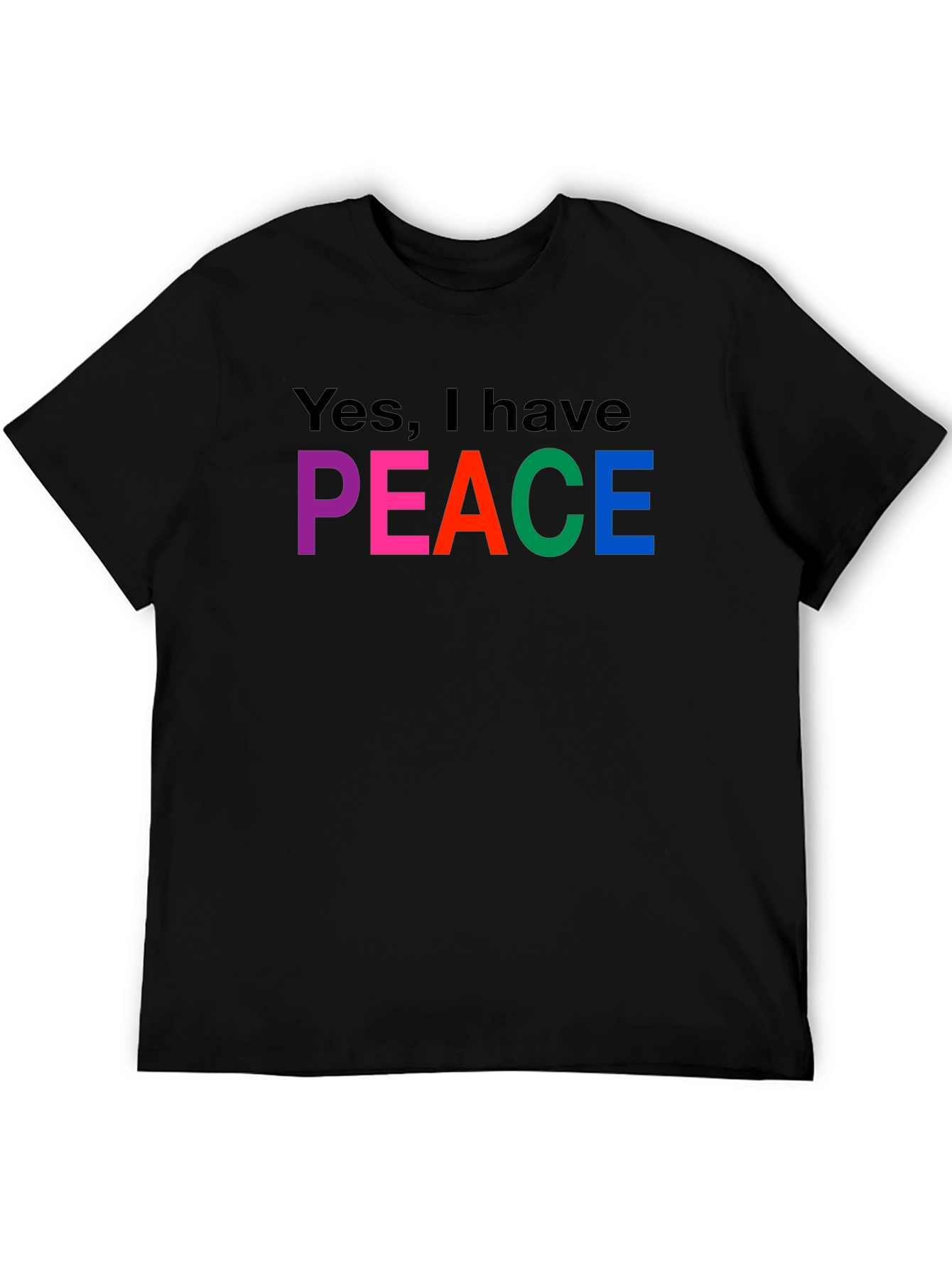 Black Peace T-Shirt - Colorful Graphic Tee view 5