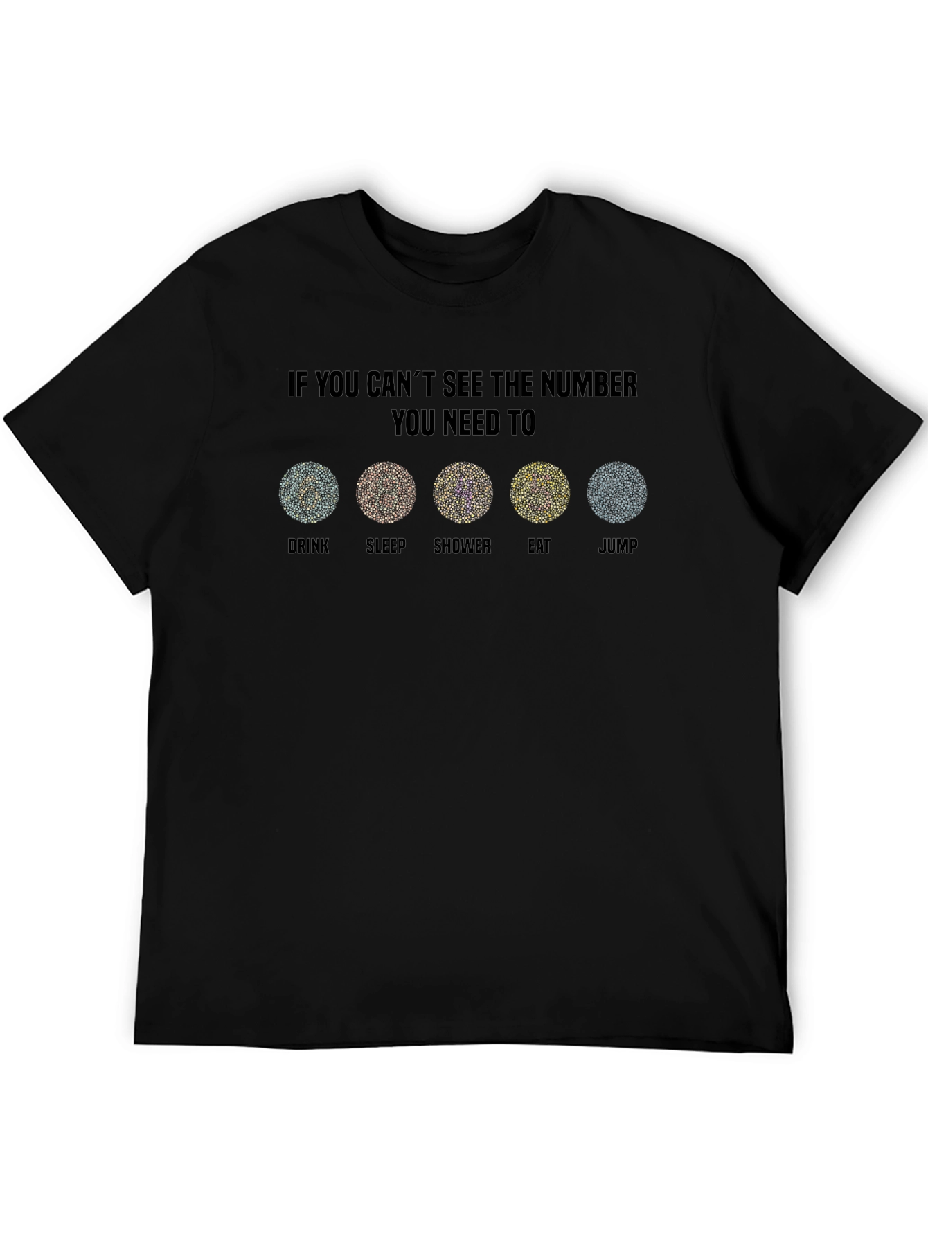 Black Color Blindness Test T-Shirt - Needs view 5