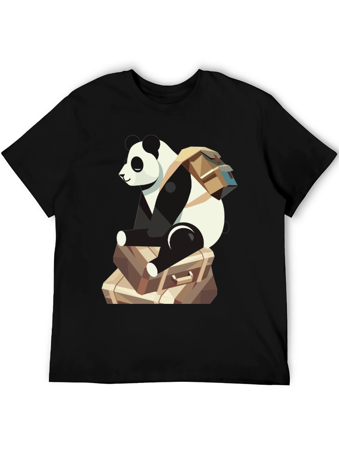 Panda Traveler T-Shirt - Bear with Luggage Graphic Tee - 5