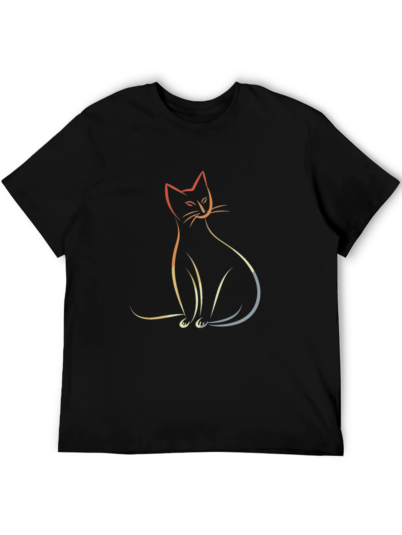 Black Cat Outline Graphic Tee - Stylish & Modern view 5