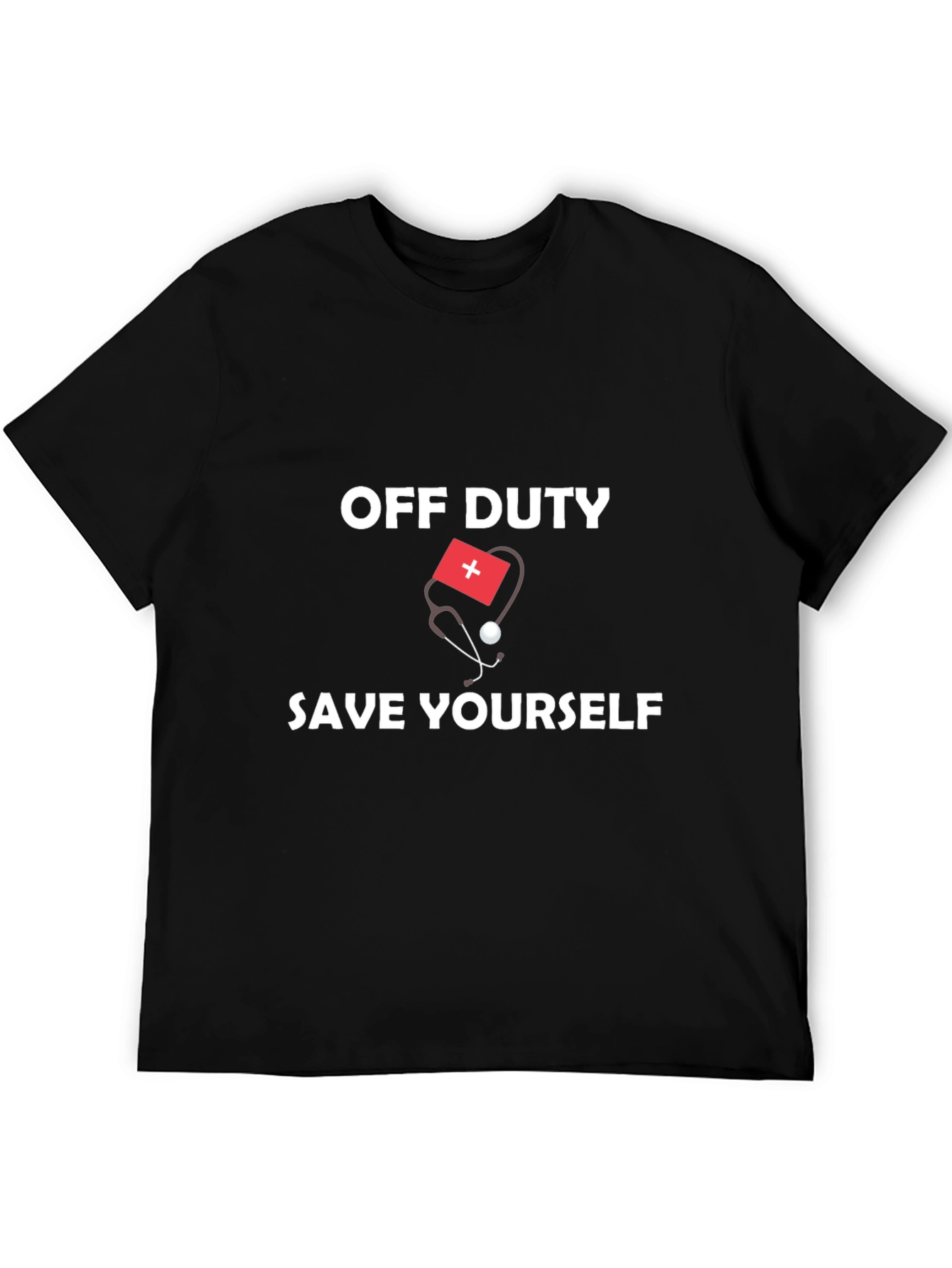 Black Off Duty Save Yourself Graphic Tee view 5