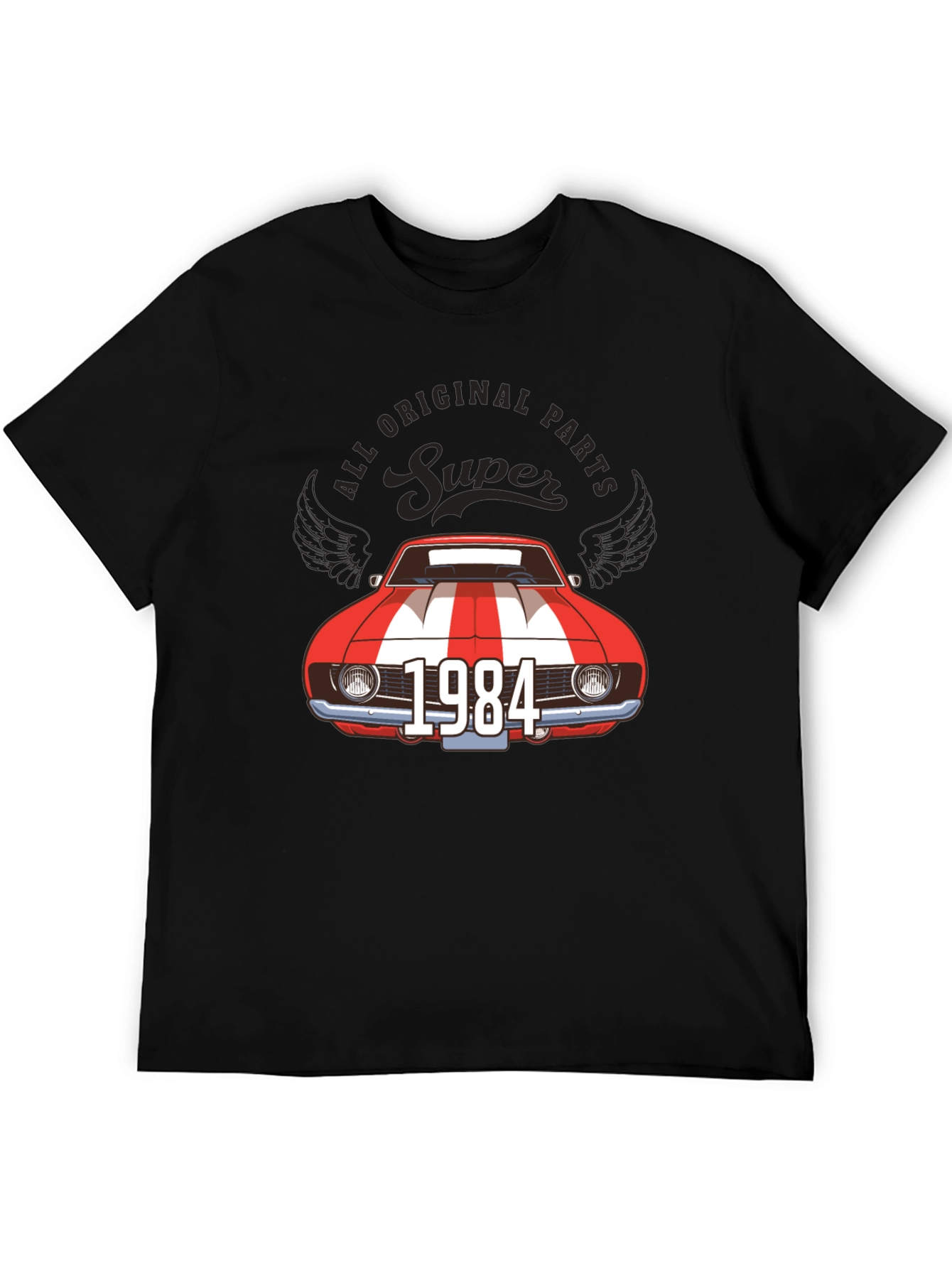 Black Super 1984 Car Graphic Tee view 5