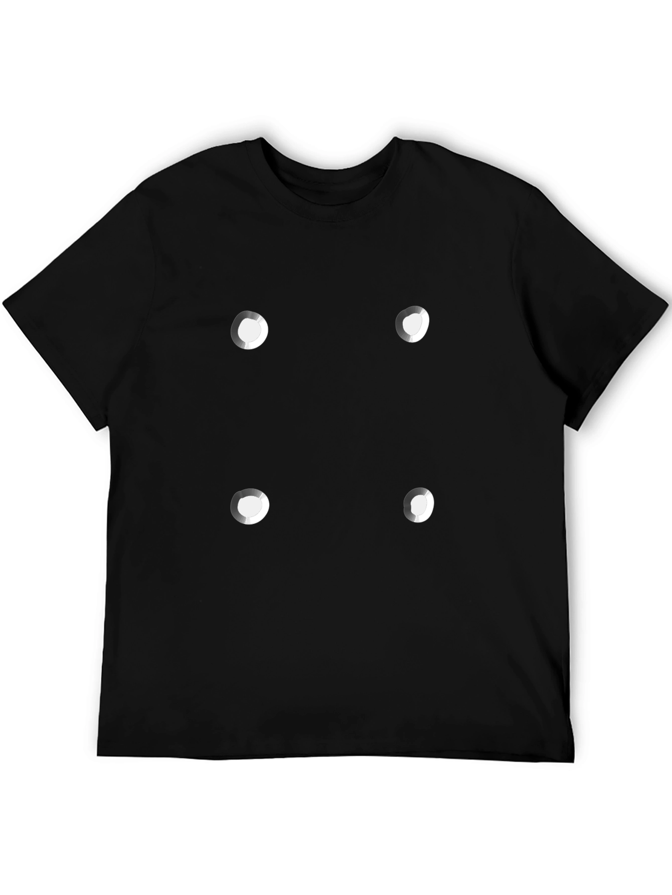 Black Novelty Four-Button Black T-Shirt view 5