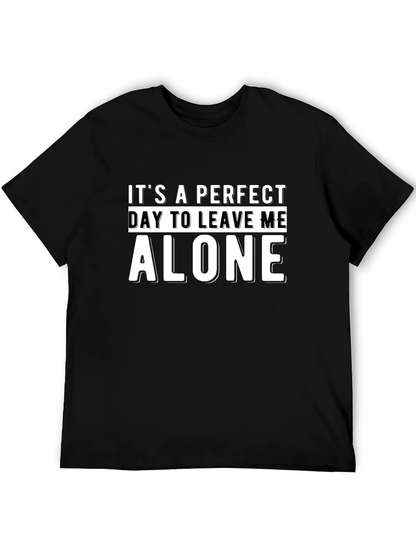 Black Funny Isolation T-Shirt - Leave Me Alone Graphic Tee view 5