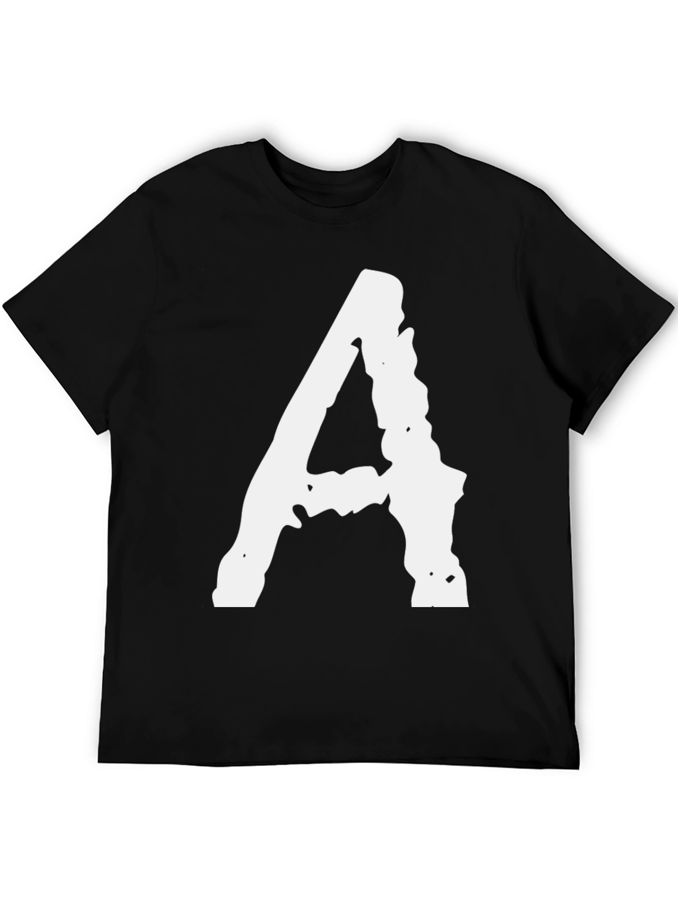 Black Bold Letter A Graphic Tee - Casual Comfort view 5