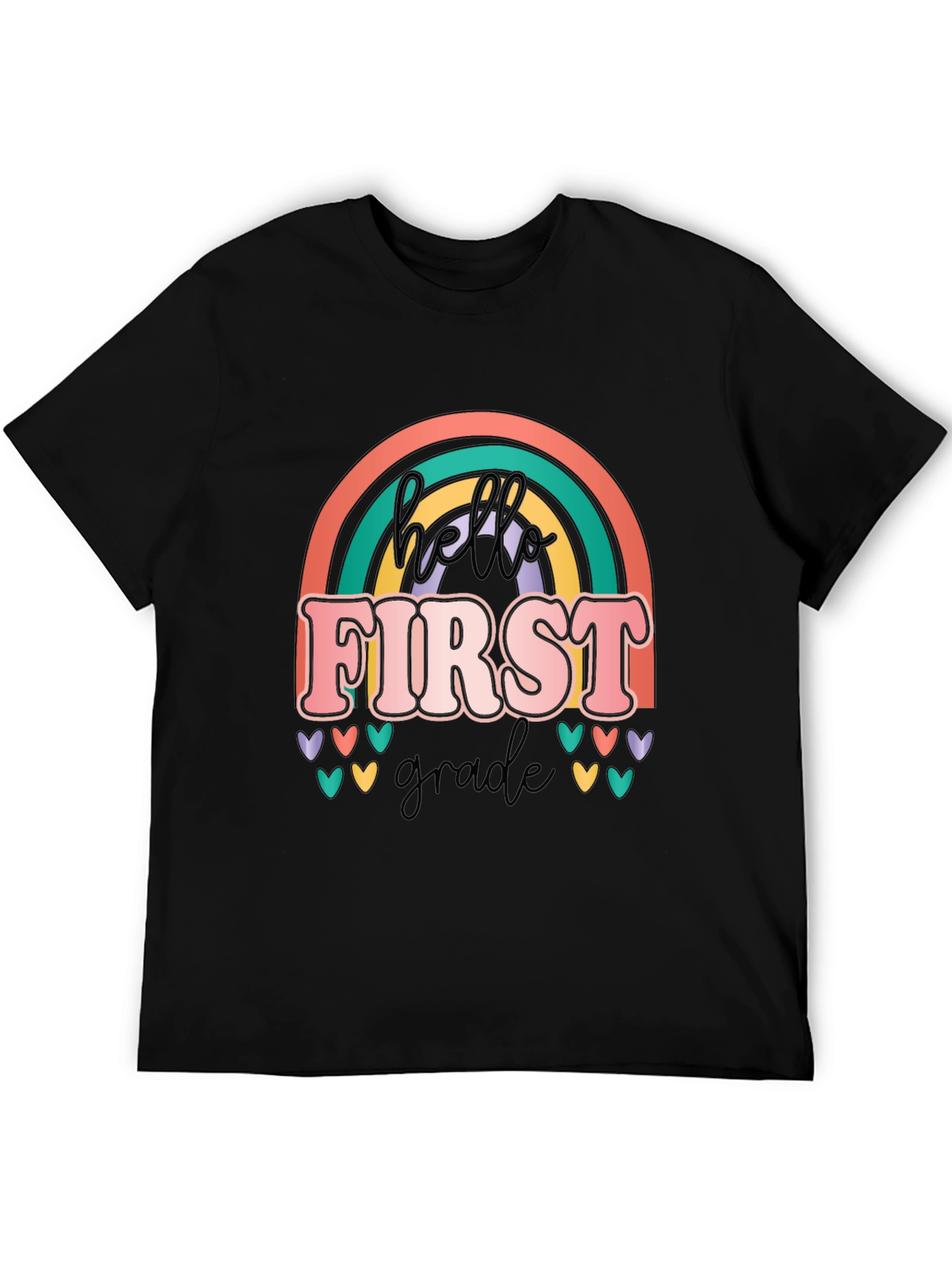 Black Hello First Grade T-Shirt view 5