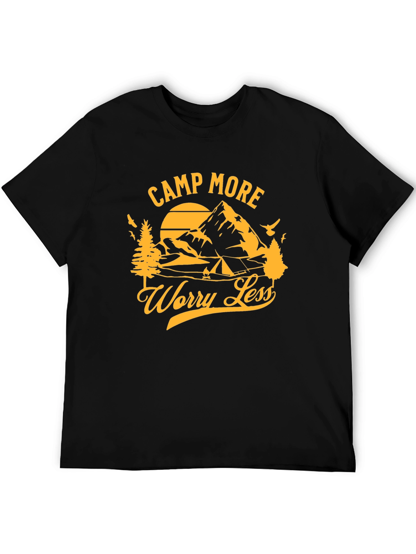 Black Camp More Worry Less Graphic T-Shirt view 5