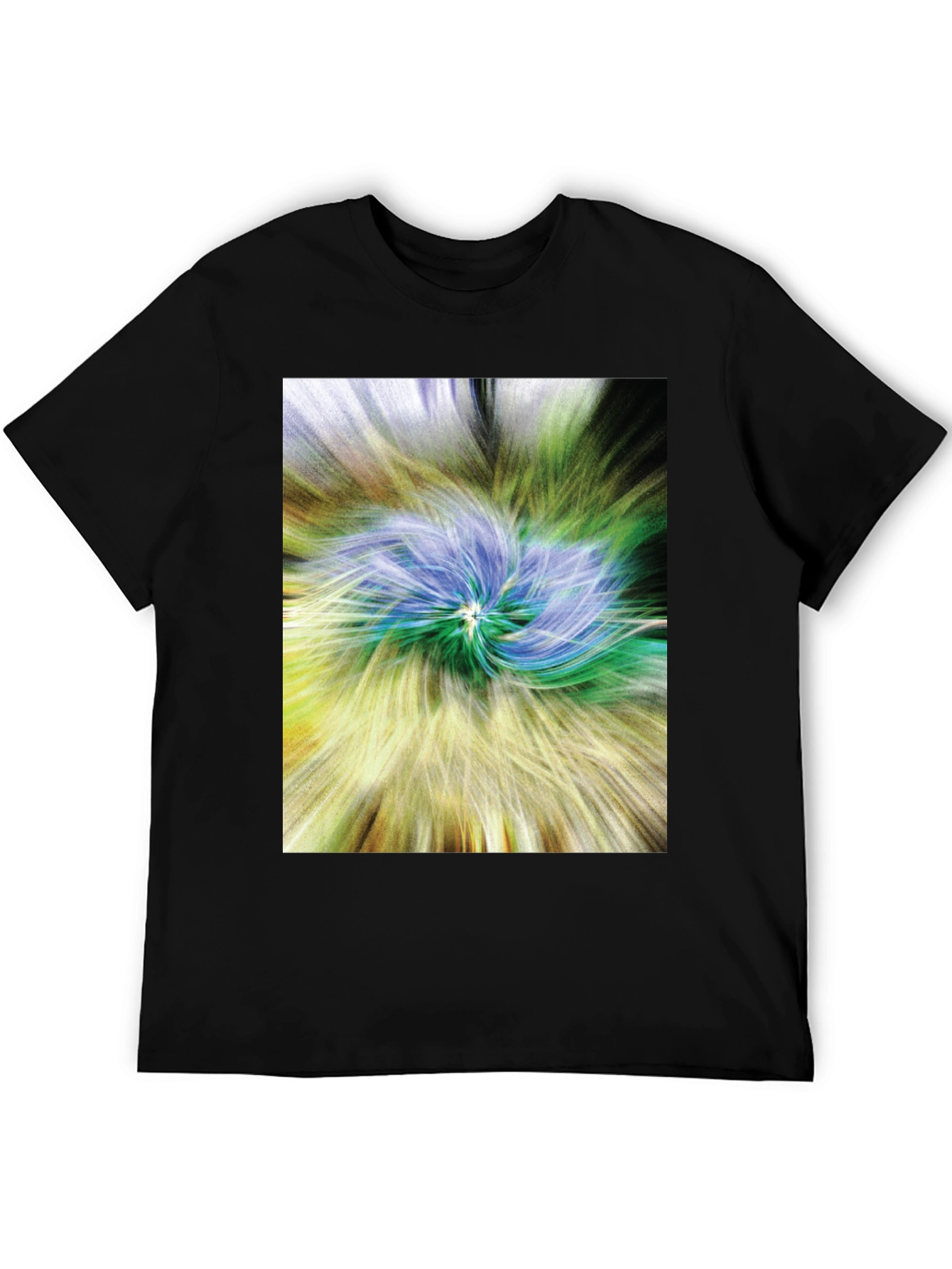 Black Abstract Swirl Graphic Tee - Black view 5