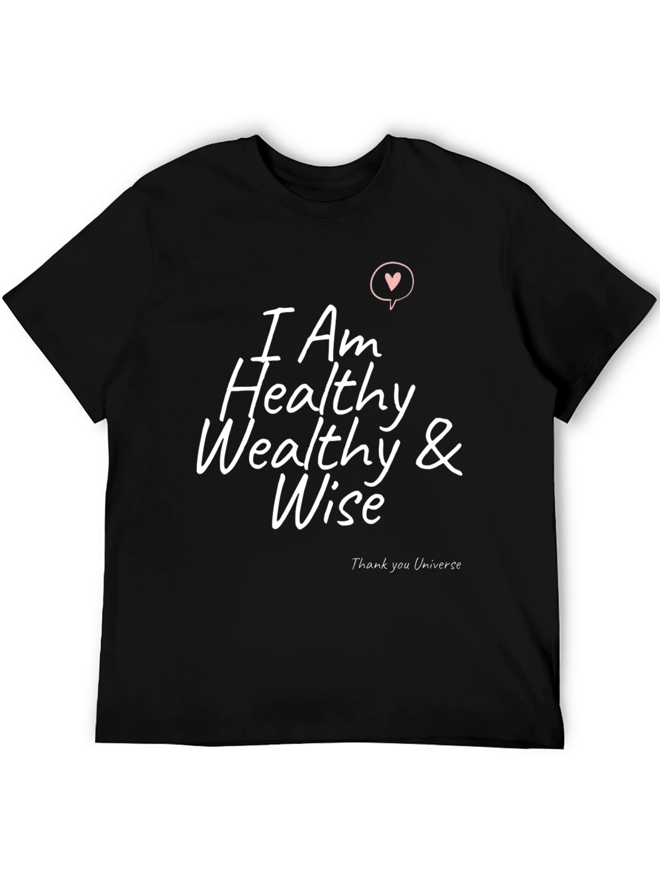 Black I Am Healthy Wealthy & Wise Graphic T-Shirt view 5