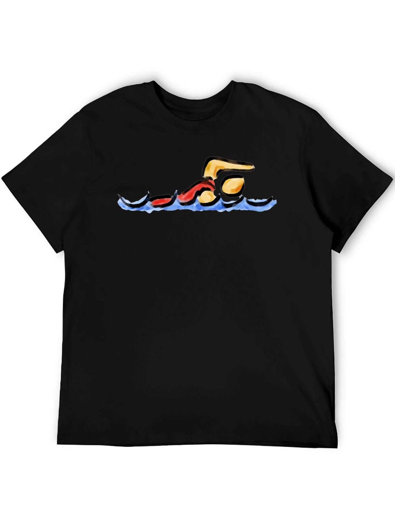 Black Swimmer Graphic Black T-Shirt view 5