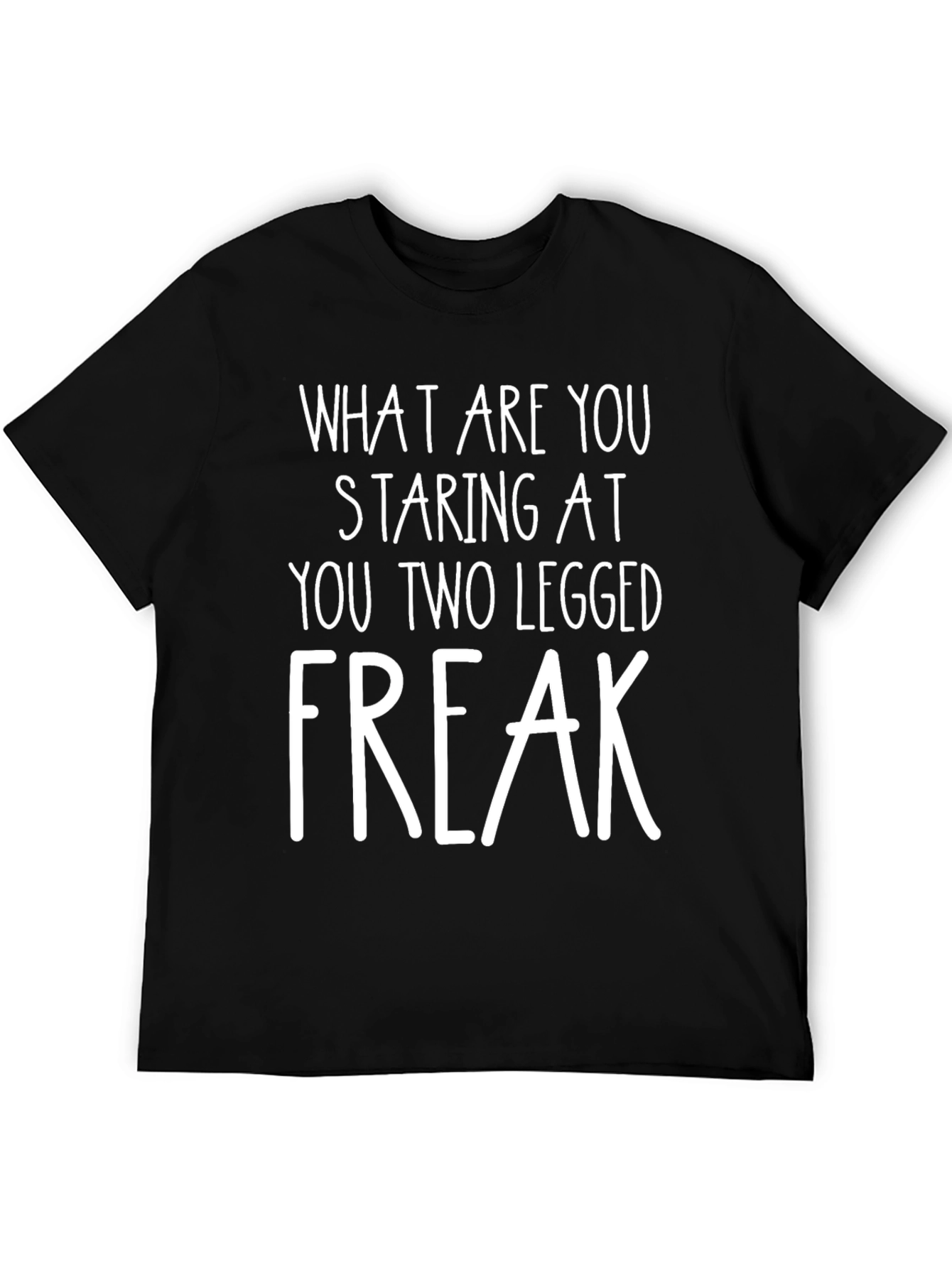 Black Funny Two Legged Freak Graphic Tee - Black view 5