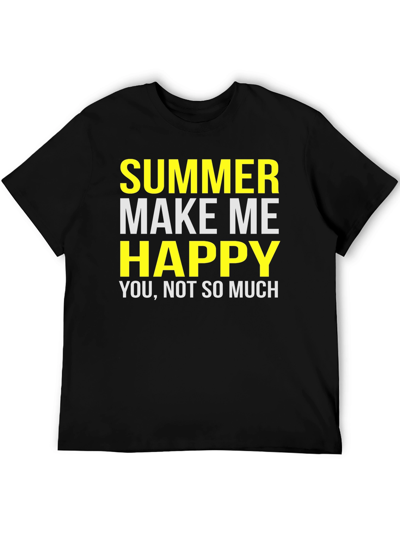 Black Funny Summer T-Shirt - Make Me Happy Graphic Tee view 5