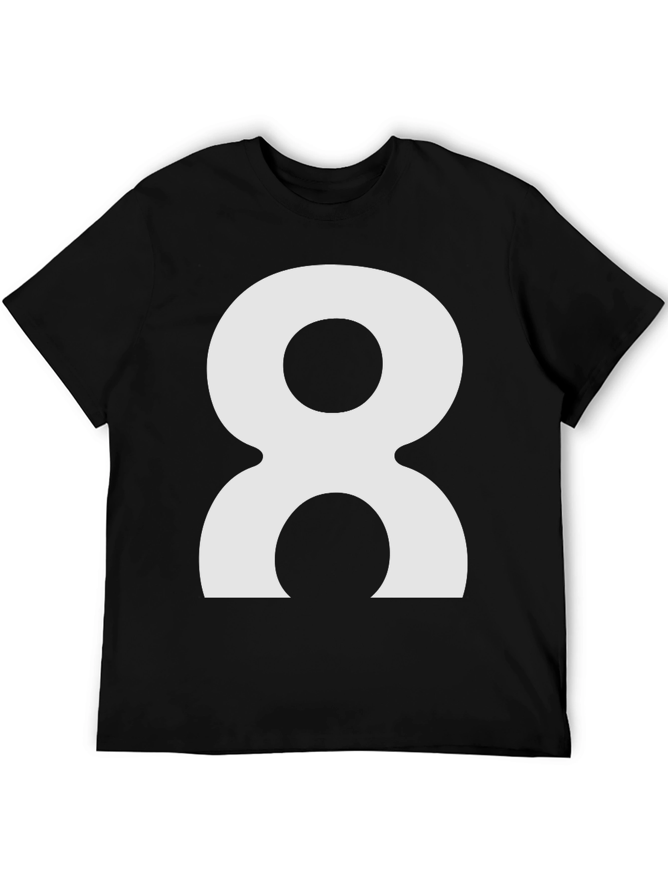 Black Abstract Number 8 Graphic Tee - Black view 5