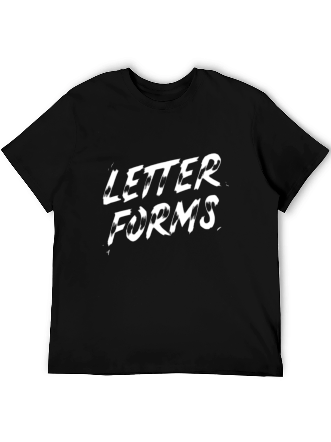 Black Letter Forms Black Graphic Tee view 5