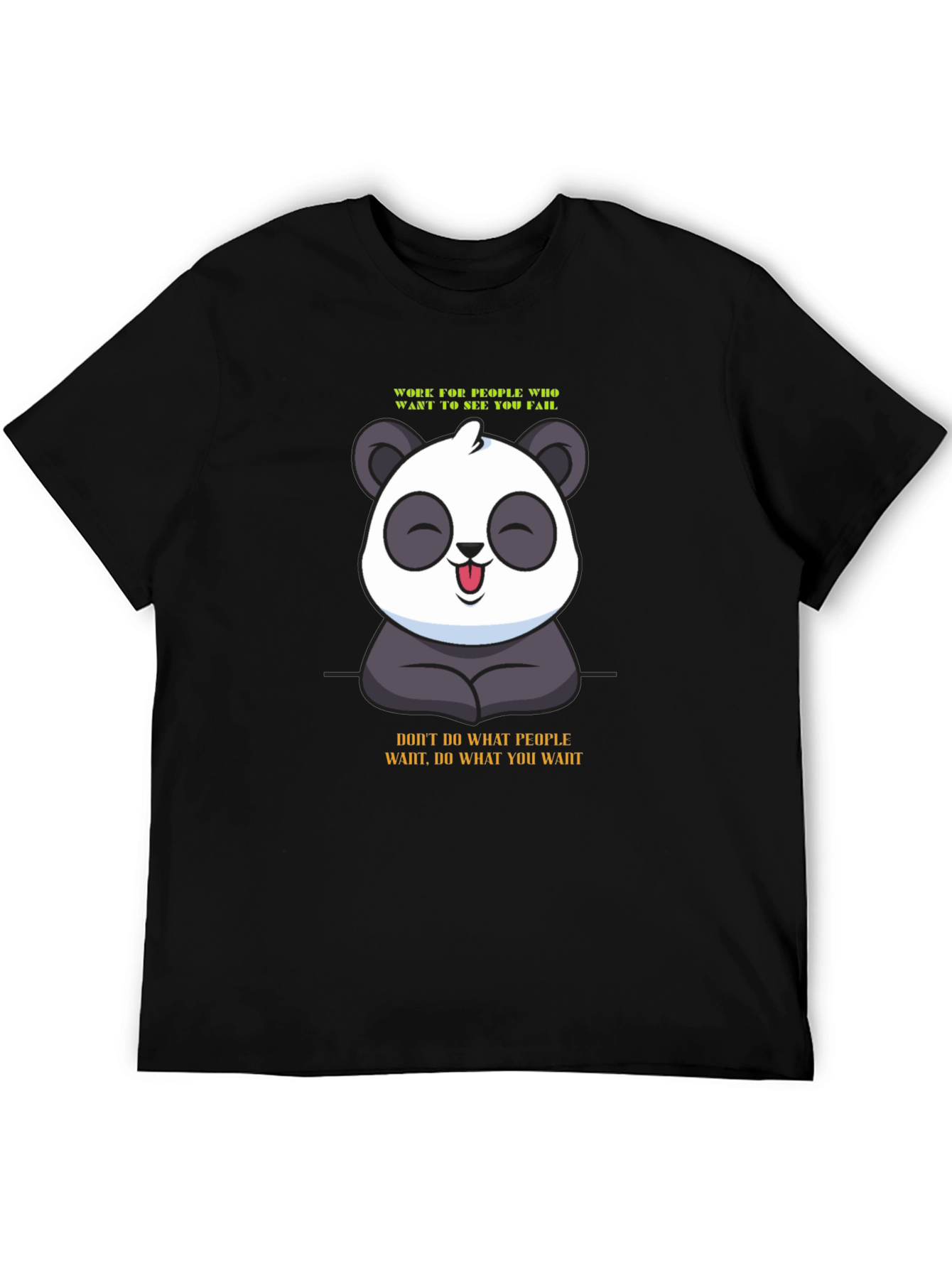 Black Panda Graphic Tee - Motivational Slogan T-Shirt view 5