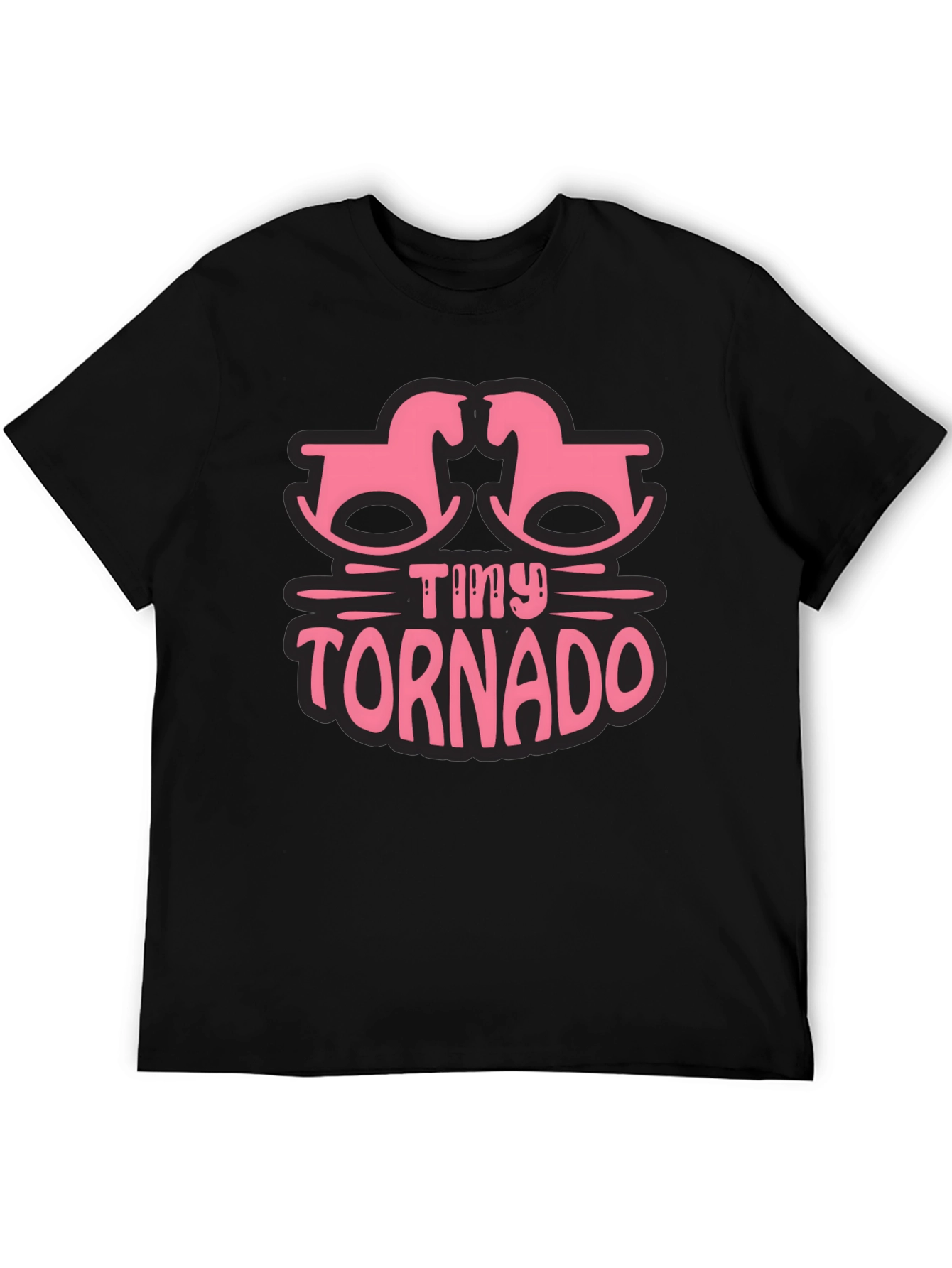 Black Tiny Tornado Rocking Horse Graphic Tee view 5