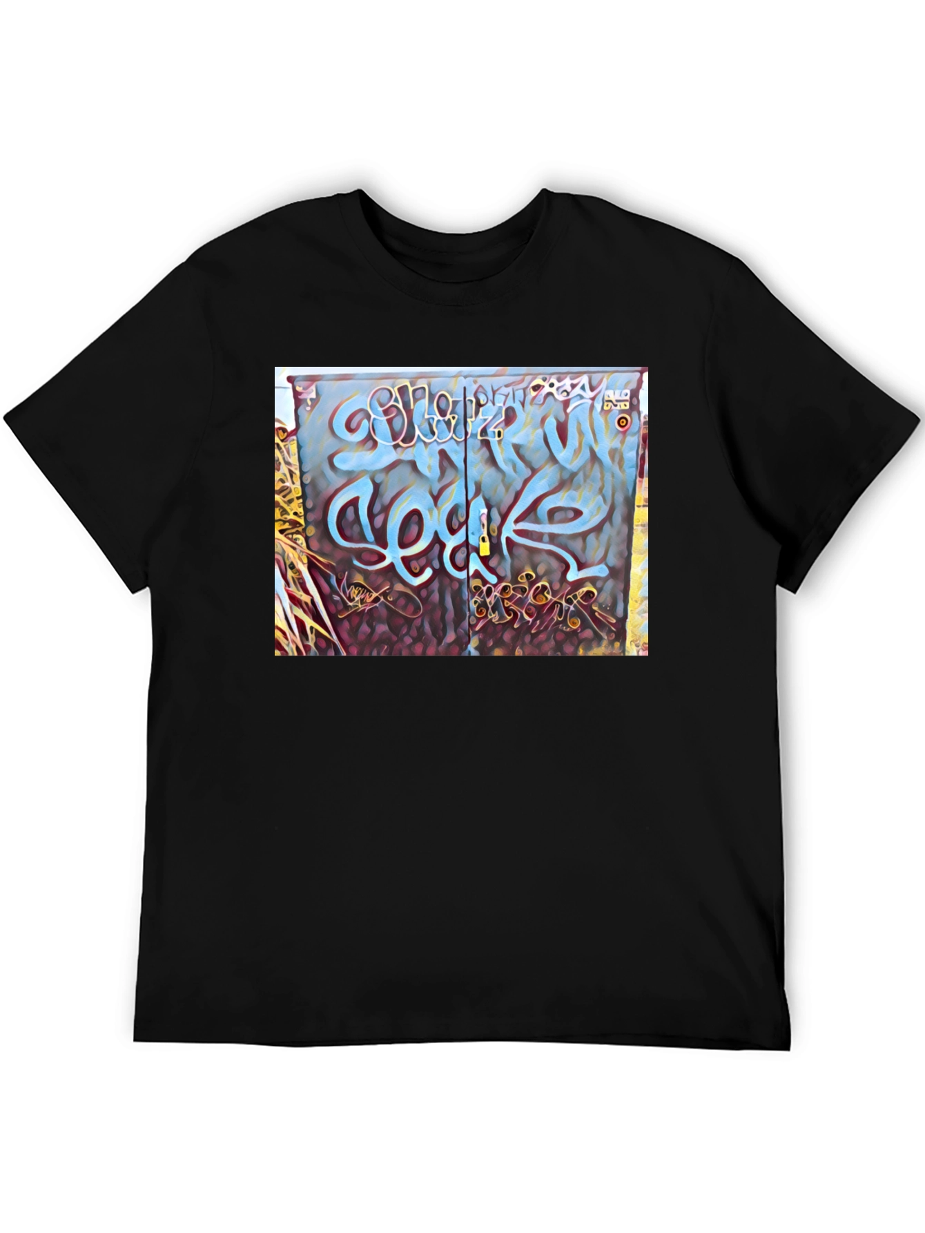 Black Graffiti Art Graphic Tee - Urban Style view 5