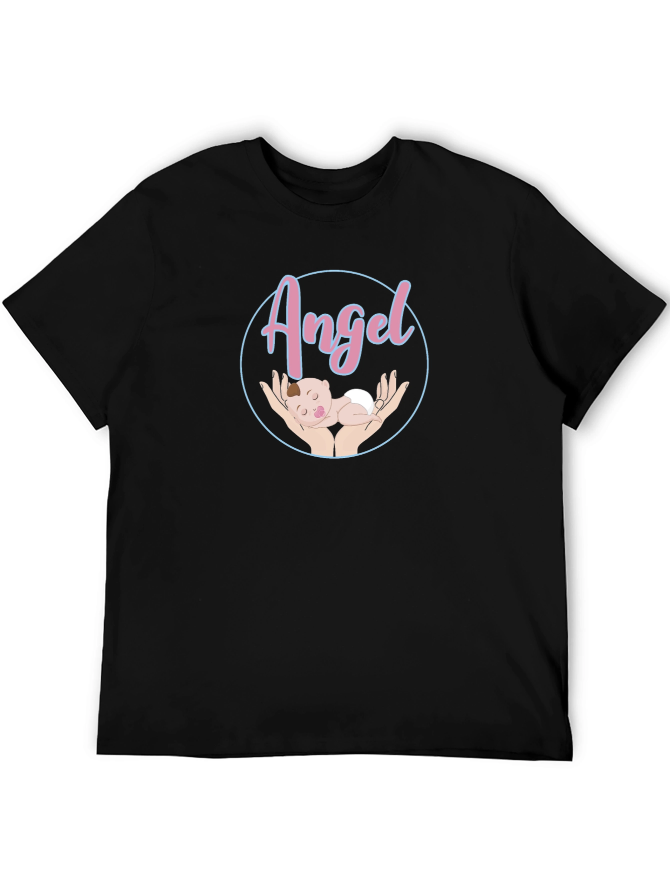 Black Angel Baby Graphic Tee - Unisex Black T-Shirt view 5
