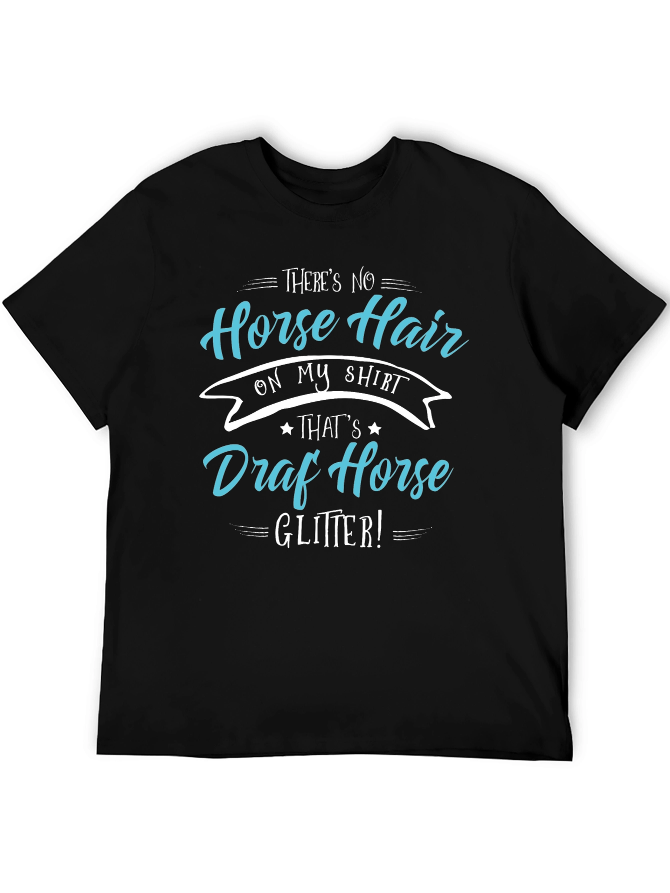 Black Draft Horse Glitter T-Shirt, Unisex view 5