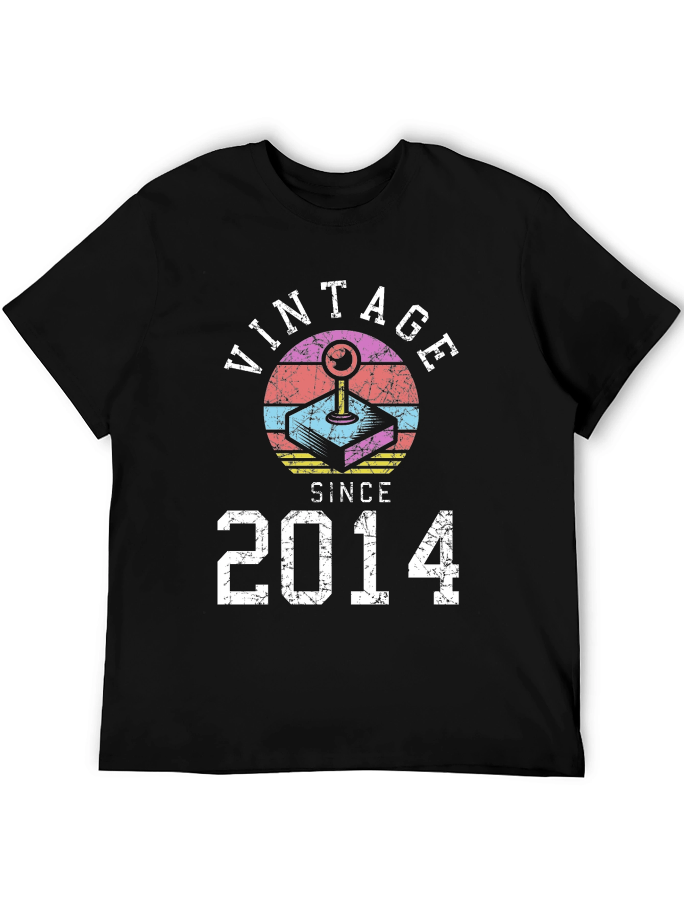 Black Vintage Since 2014 Gamer T-Shirt view 5