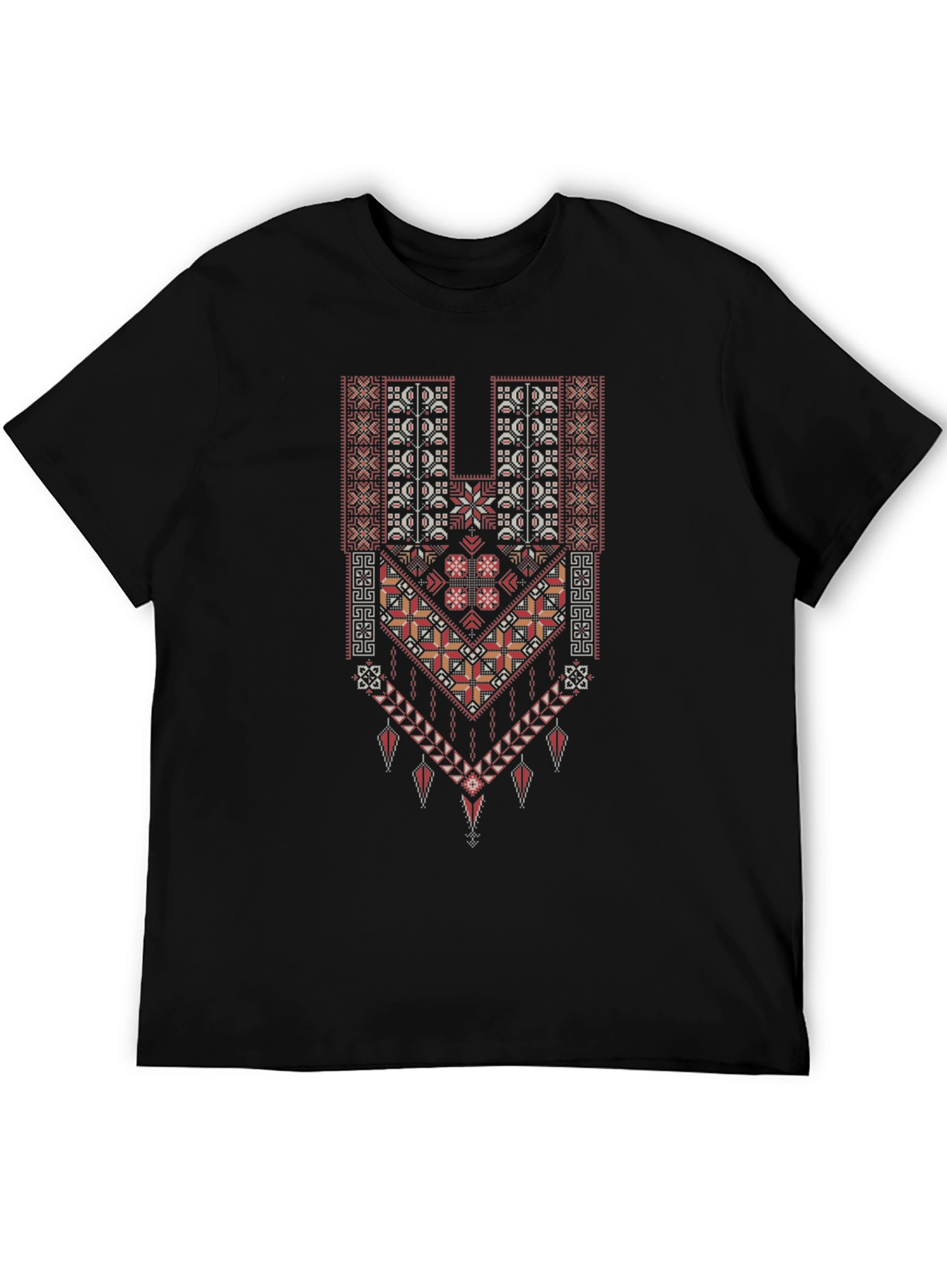 Black Embroidered Graphic Tee - Black view 5