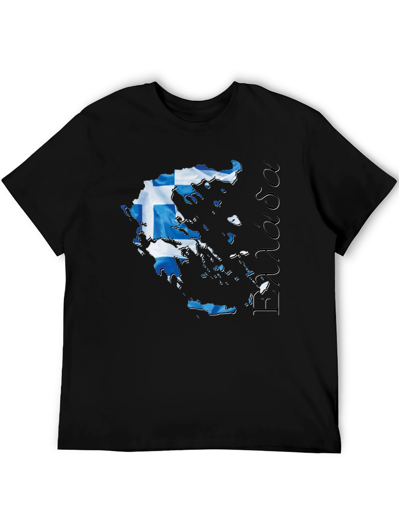 Black Greece Flag Map T-Shirt  view 5