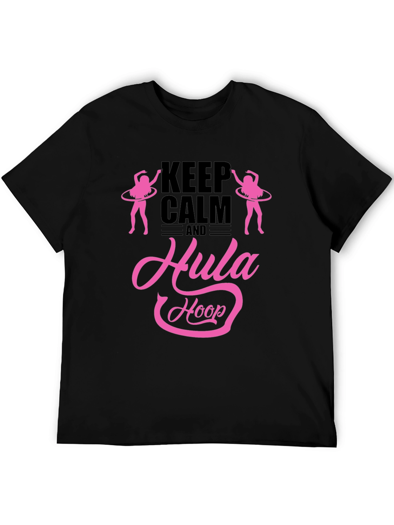 Black Keep Calm and Hula Hoop Black T-Shirt view 5