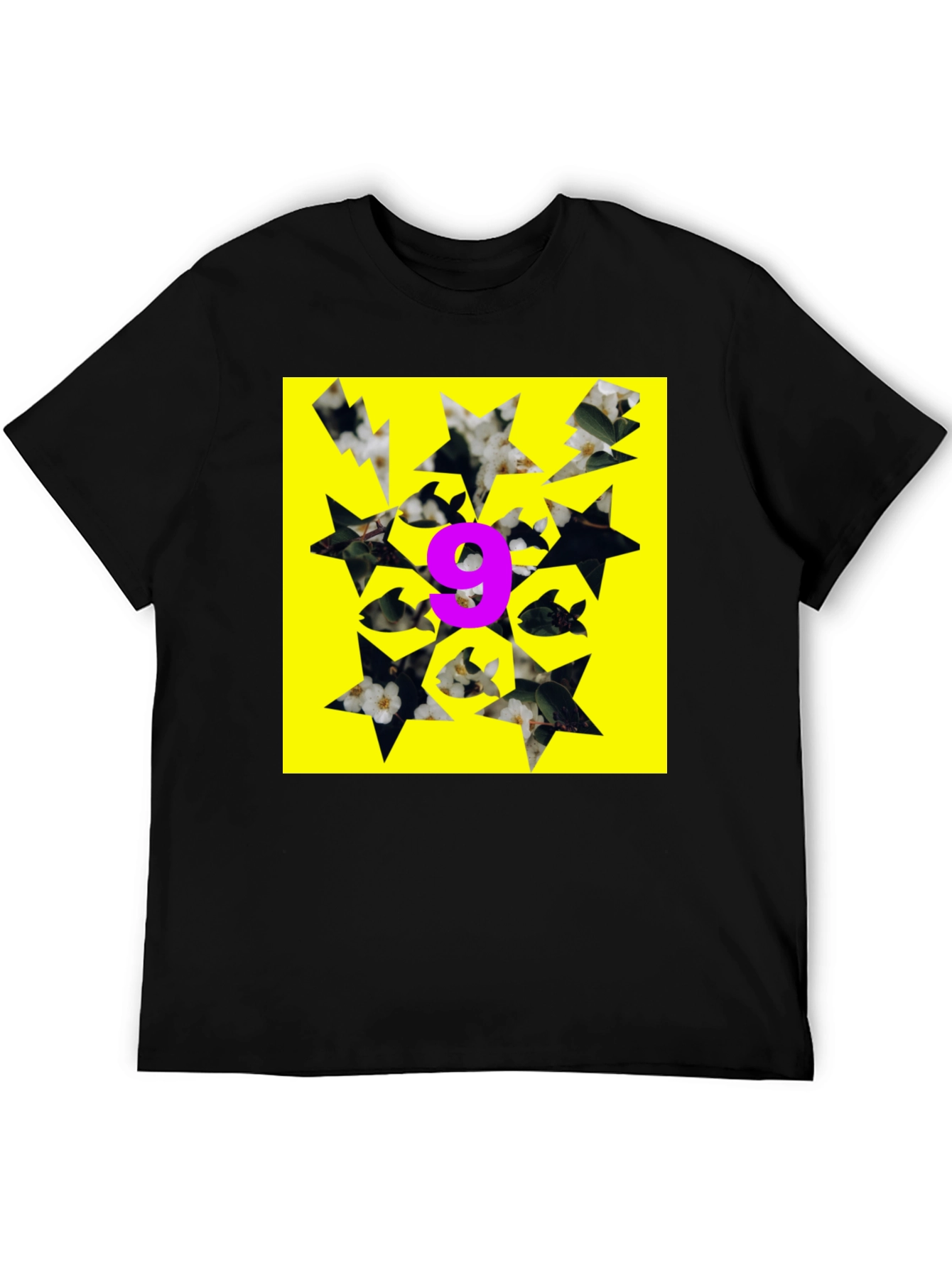 Black Graphic Tee - Nine Fish Star Yellow view 5