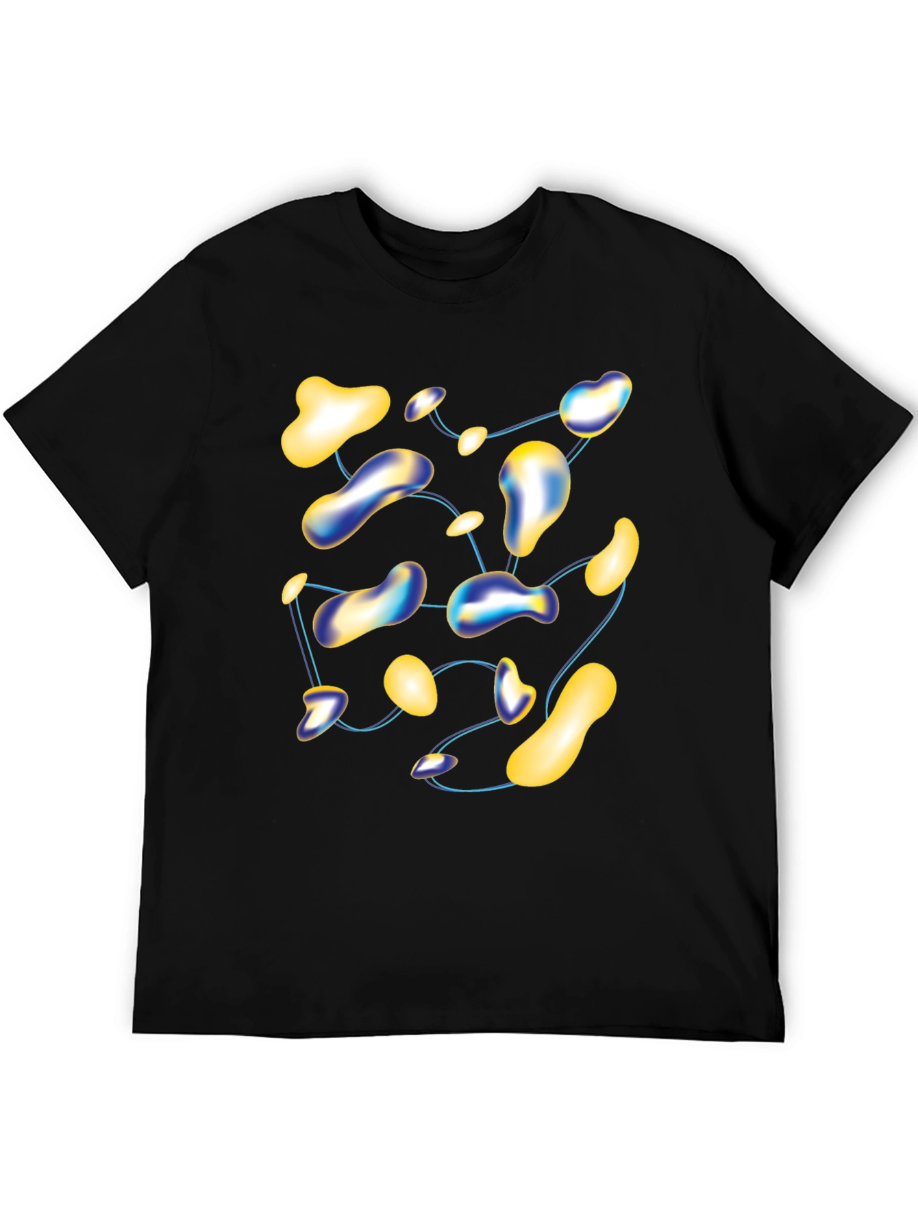 Black Abstract Blob T-Shirt - Modern Graphic Tee view 5
