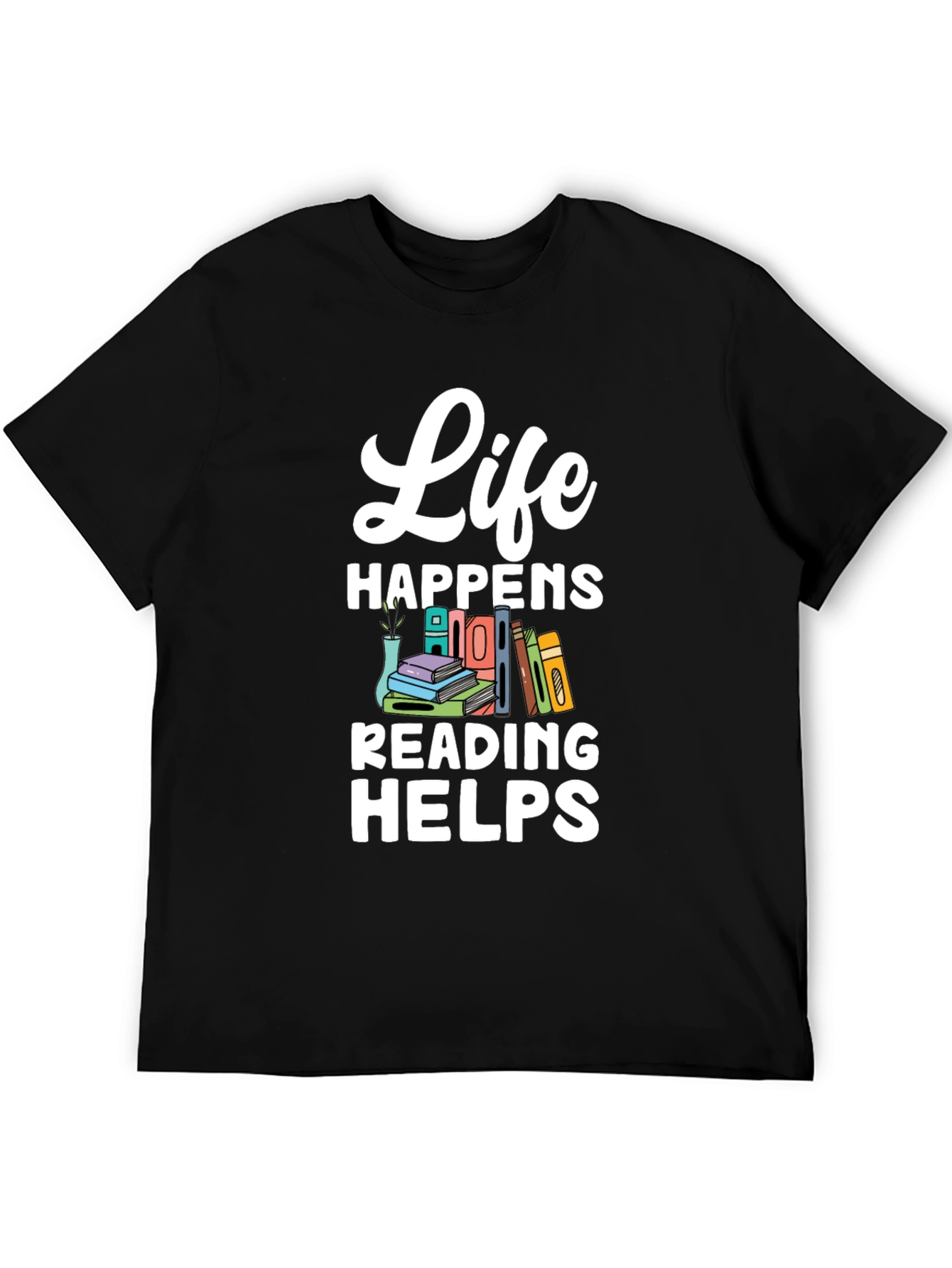 Black Life Happens Reading Helps T-Shirt view 5