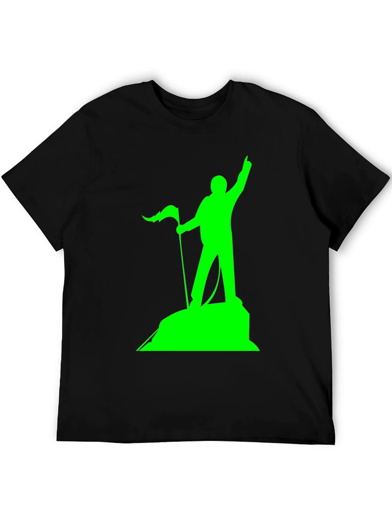 Black Peak Performance T-Shirt - Black with Green Graphic view 5
