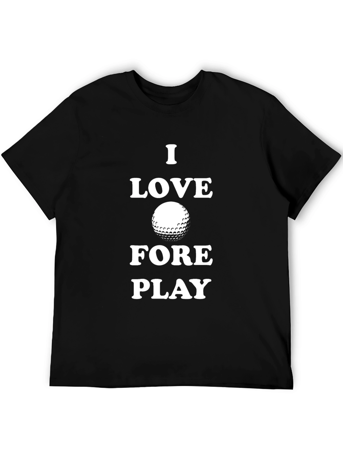 Black I Love Fore Play Golf T-Shirt - Black view 5