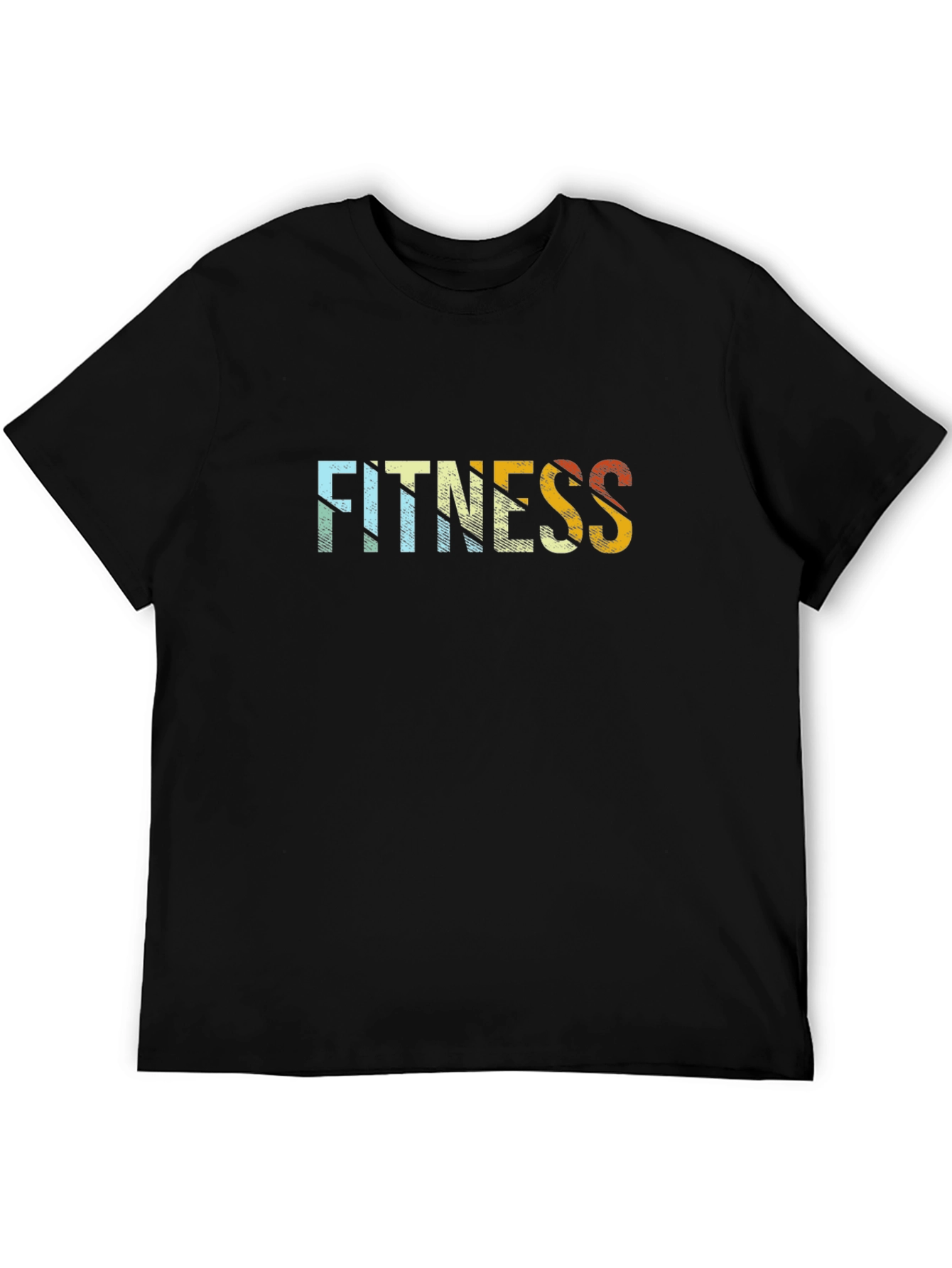 Black Retro Fitness Graphic Tee - Black Cotton Blend view 5