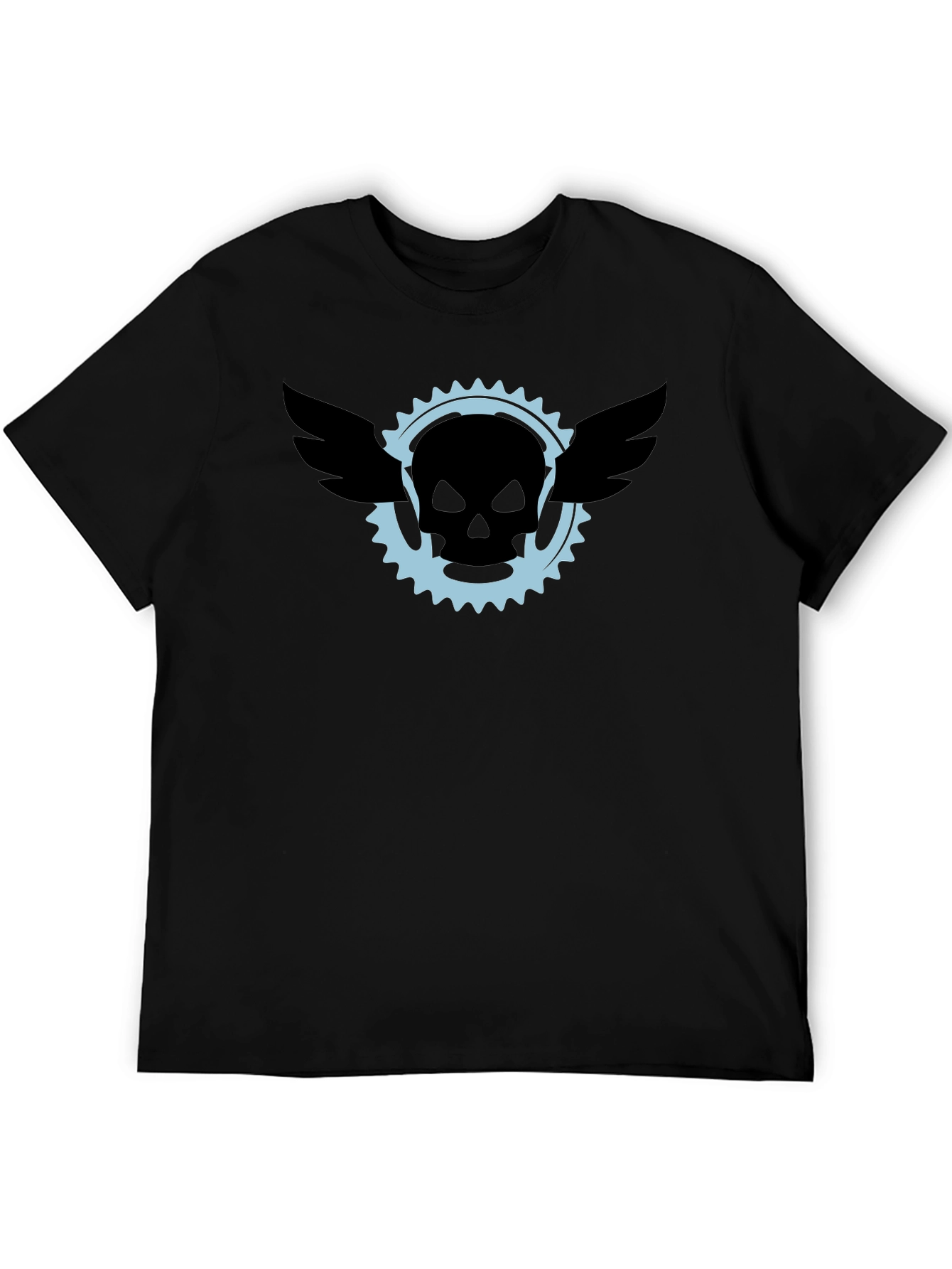 Black Skull & Wings Graphic Tee - Mens Black T-Shirt view 5