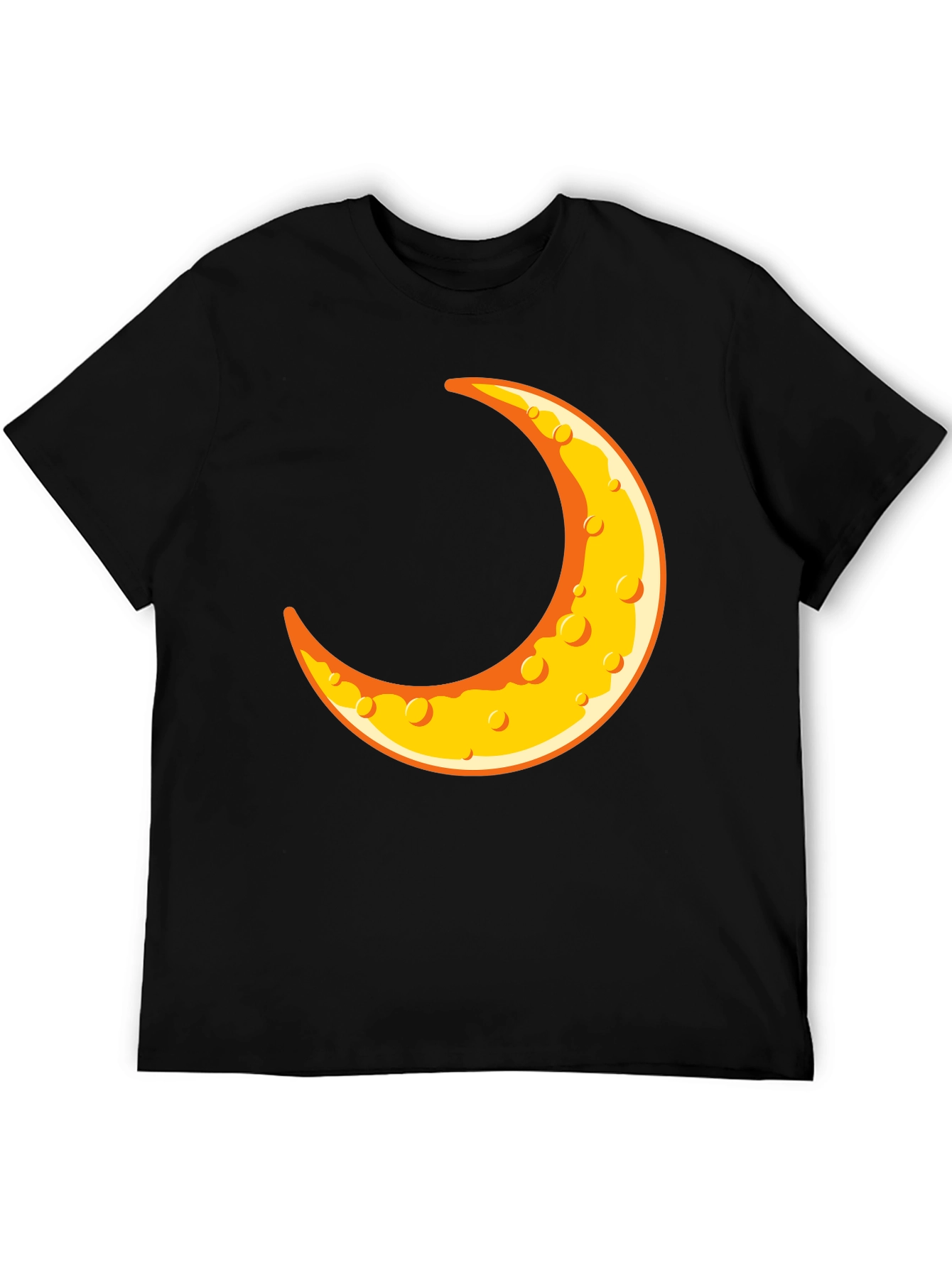 Black Crescent Moon Graphic T-Shirt - Black Crew Neck Tee view 5