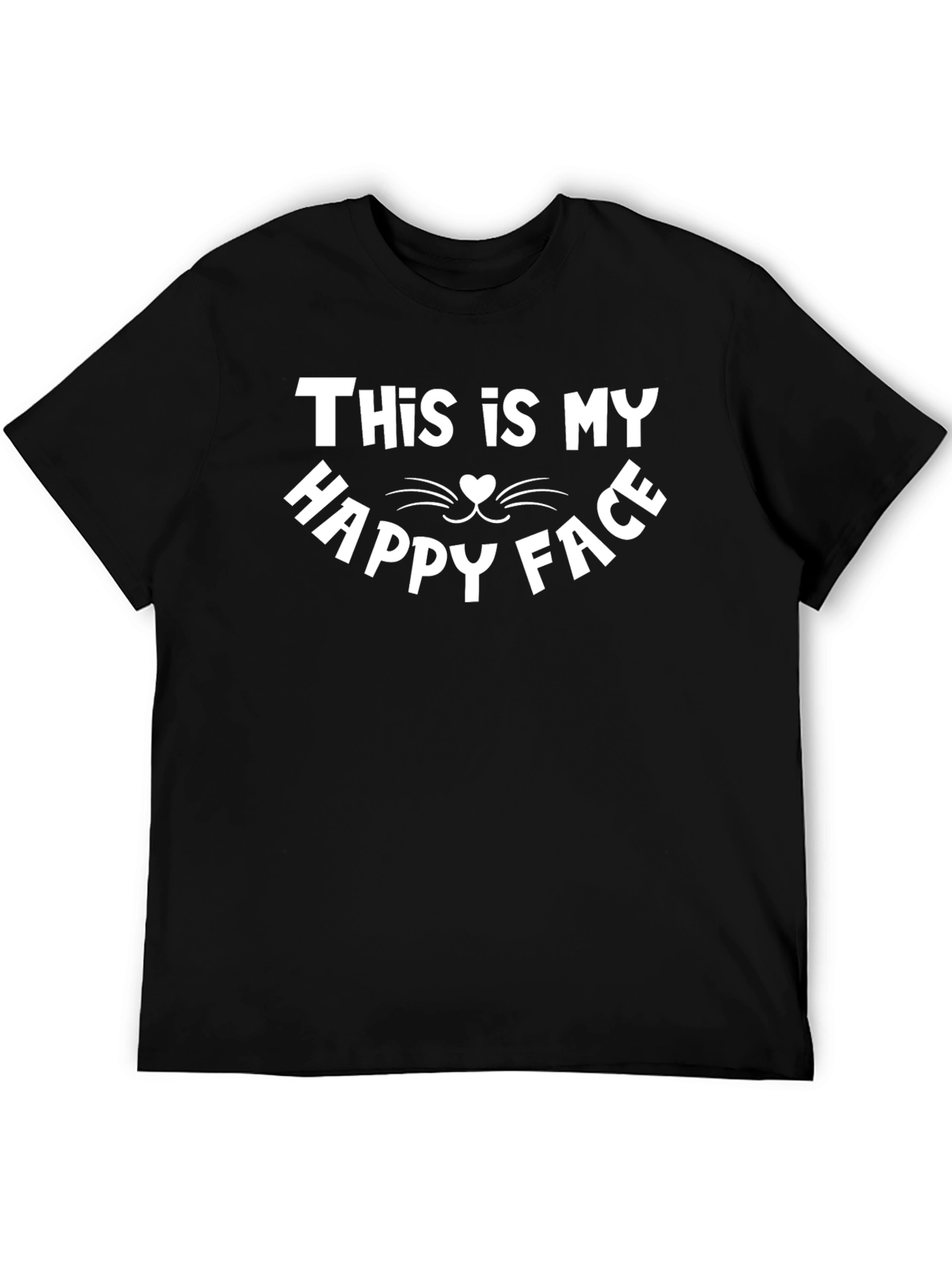 Black This is My Happy Face Cat T-Shirt view 5