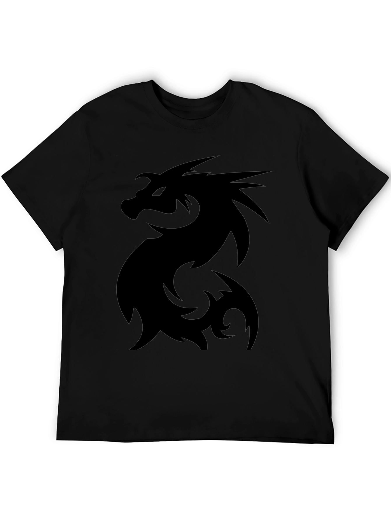 Black Black Dragon Graphic T-Shirt for Men view 5