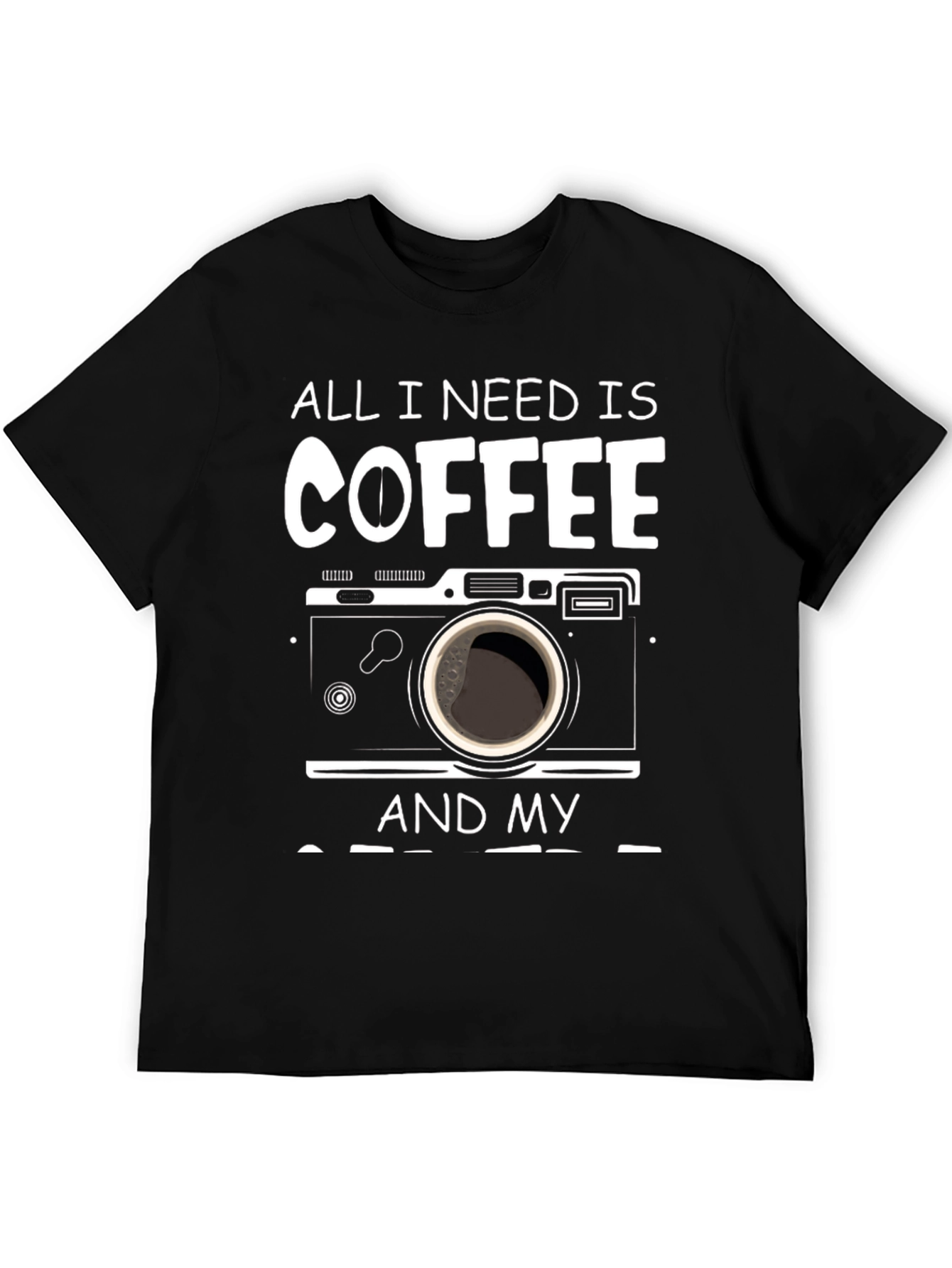 Black Coffee and Camera T-Shirt - Photographer's Essential view 5