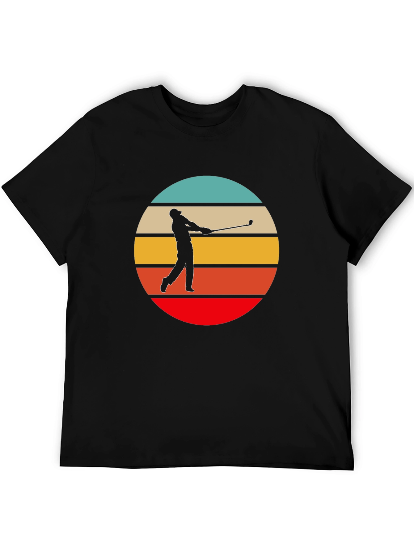 Black Retro Golfer Graphic Tee view 5