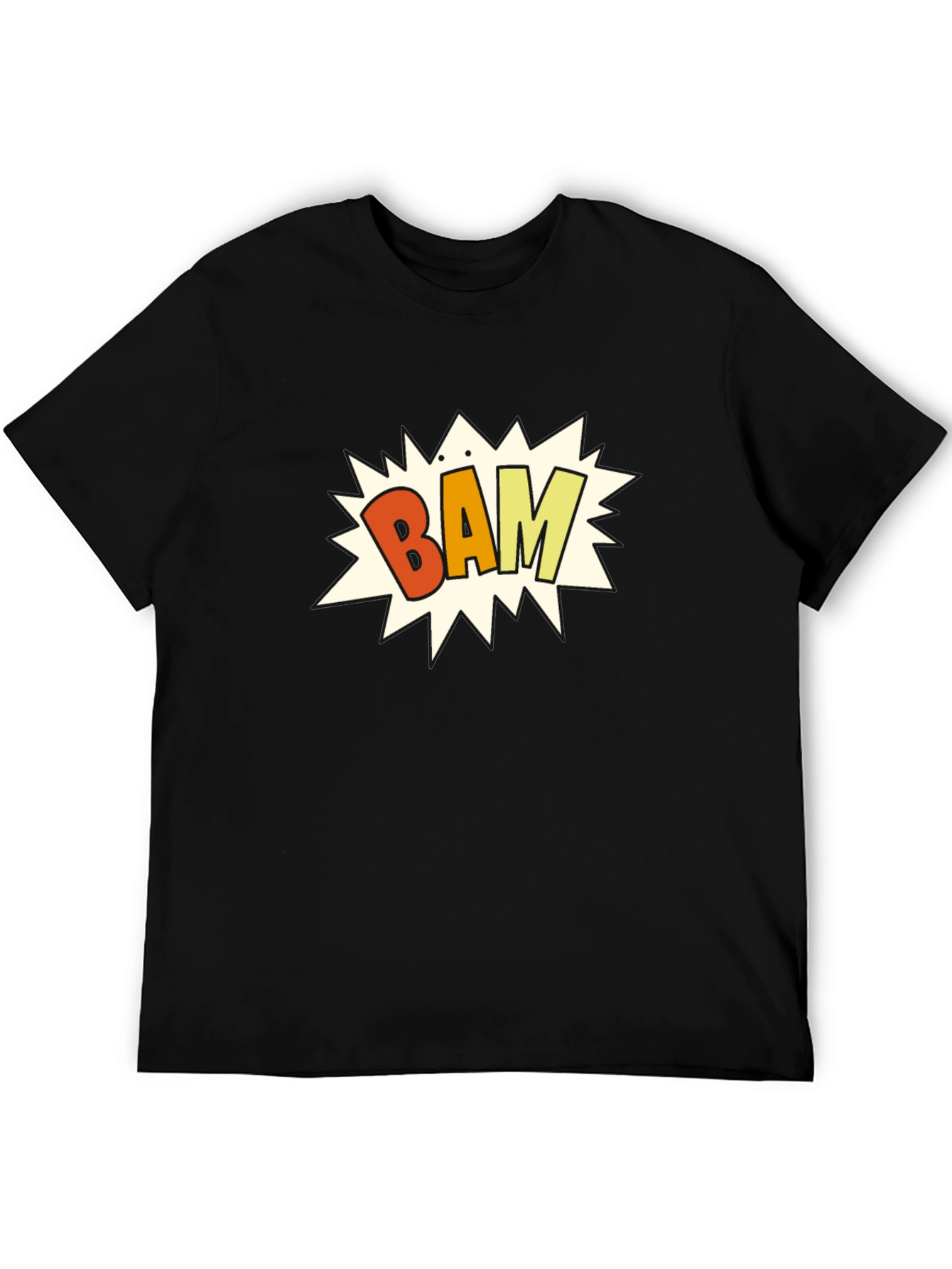 Black Bam! Graphic Print Black T-Shirt view 5