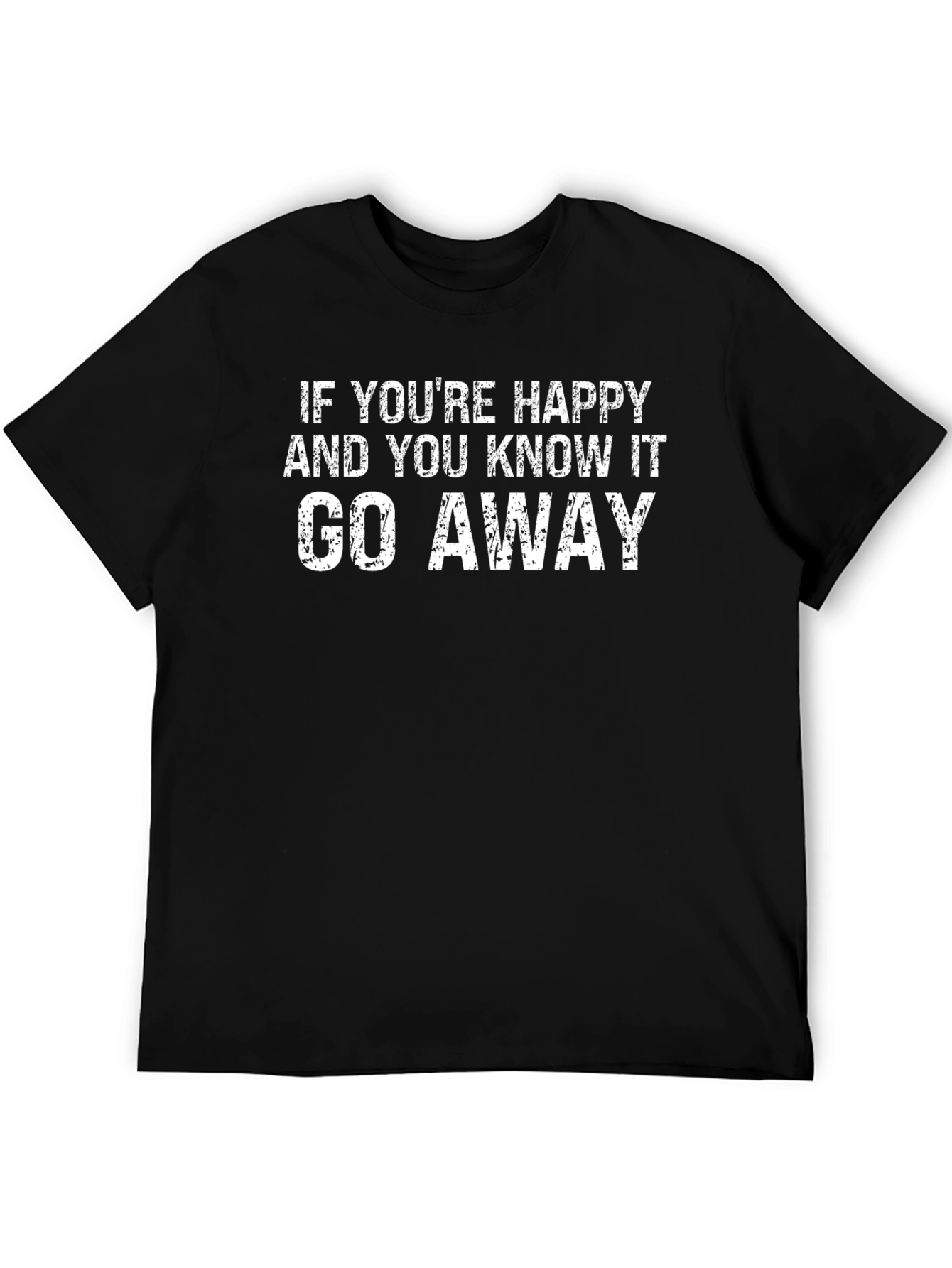 Black Funny Sarcastic Graphic T-Shirt - Go Away view 5
