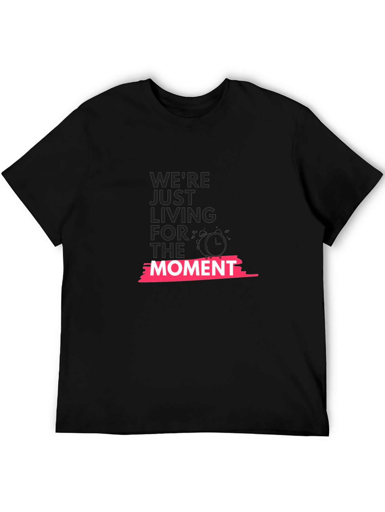 Black Live in the Moment Graphic Tee - Black Cotton Blend view 5