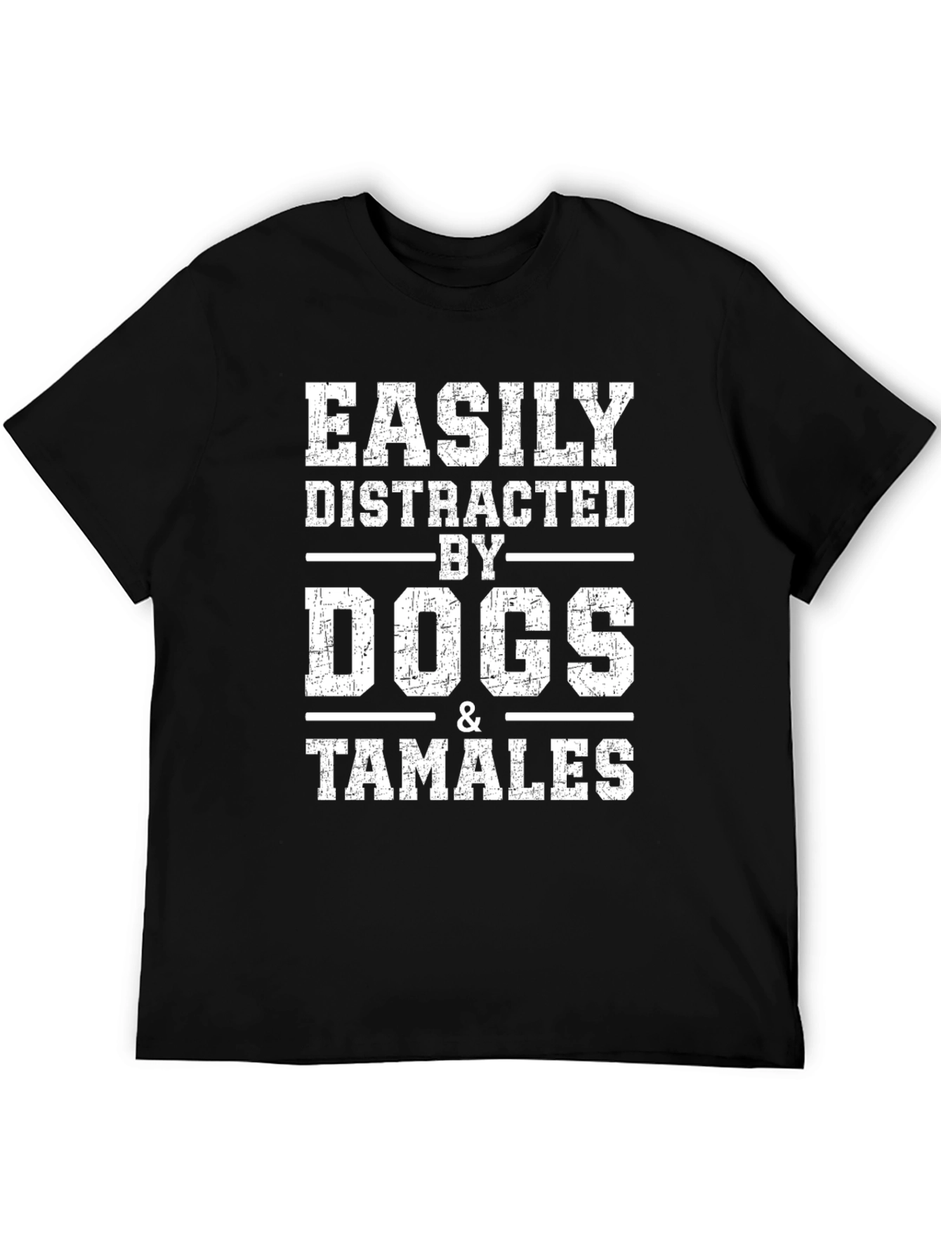 Black Easily Distracted by Dogs & Tamales Black Graphic Tee view 5