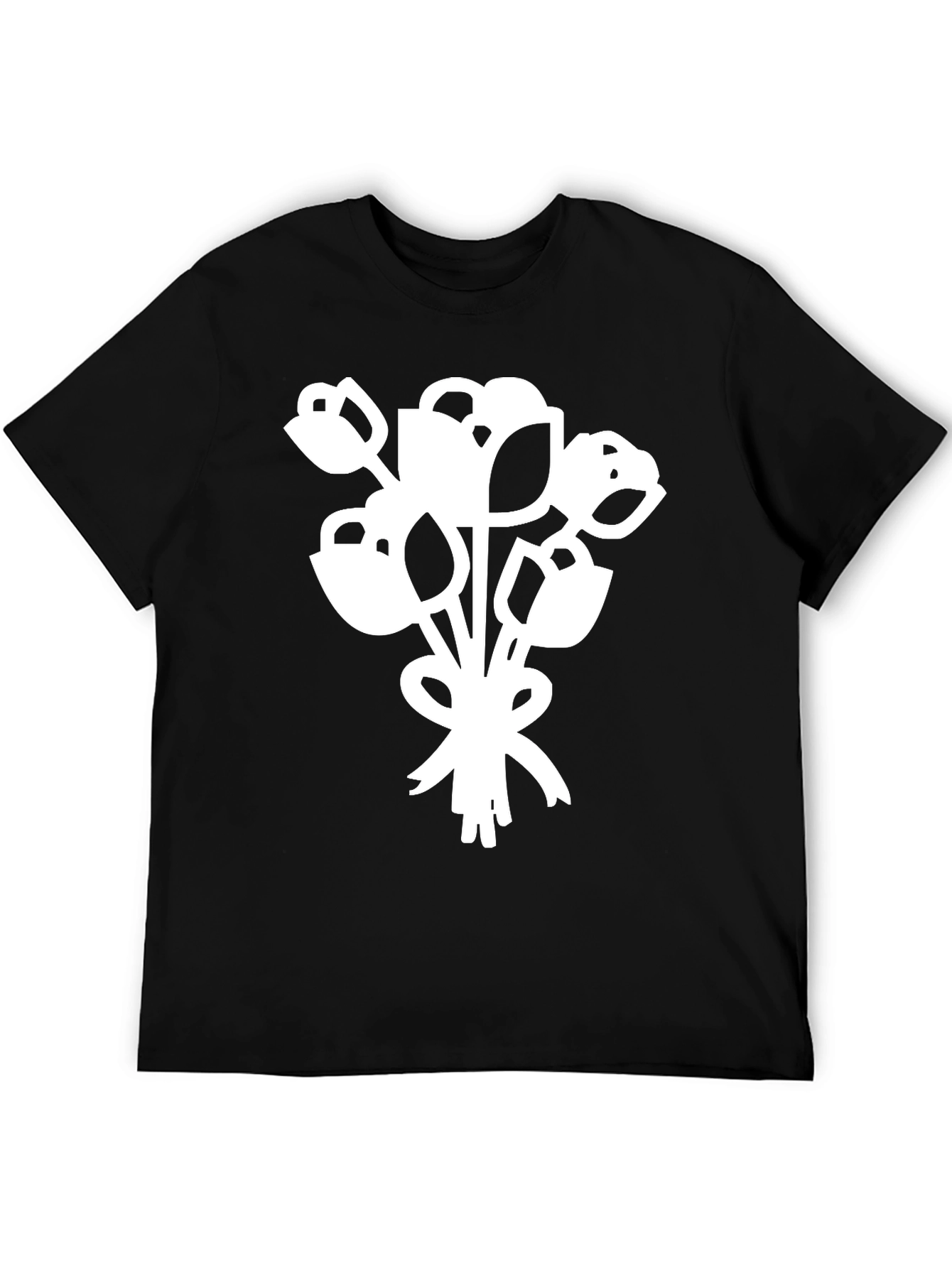 Black Floral Bouquet Graphic Tee - Black view 5