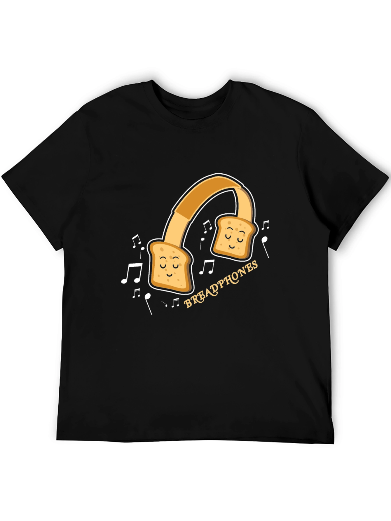 Black Breadphones Graphic T-Shirt: Music & Humor in Style view 5
