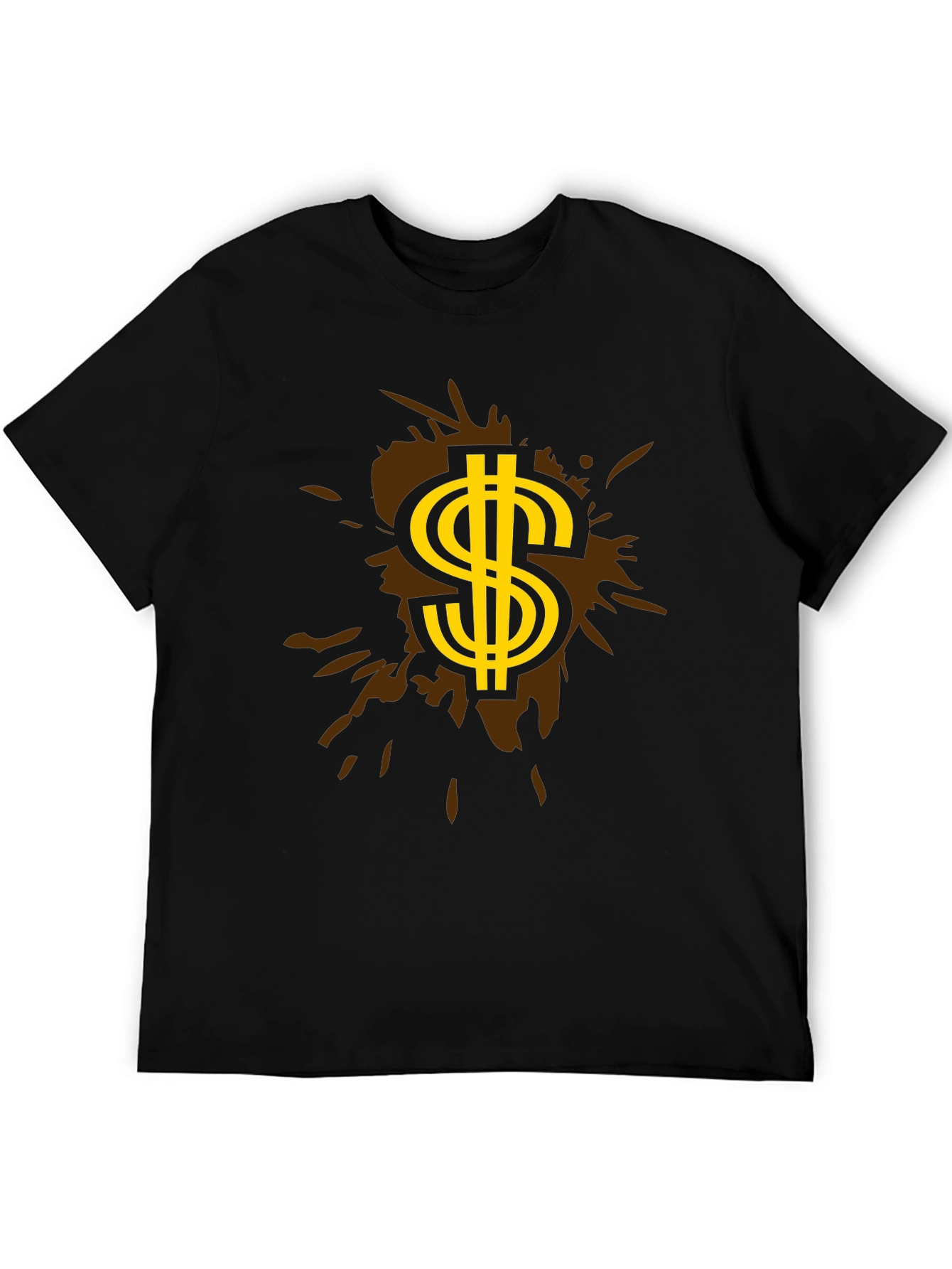 Black Stylish Black T-Shirt with Dollar Sign Graphic view 5