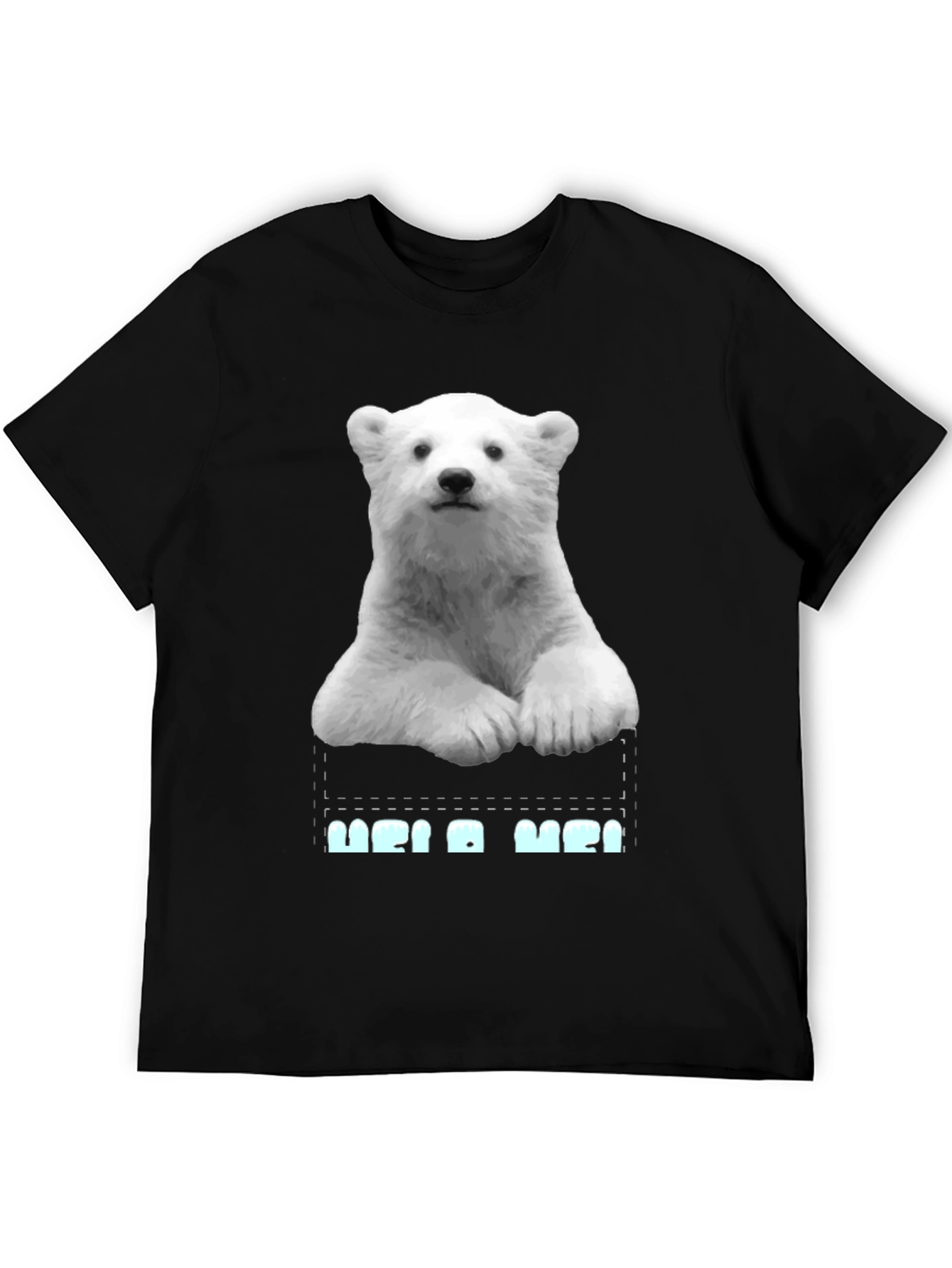 Black Polar Bear Pocket Graphic T-Shirt view 5