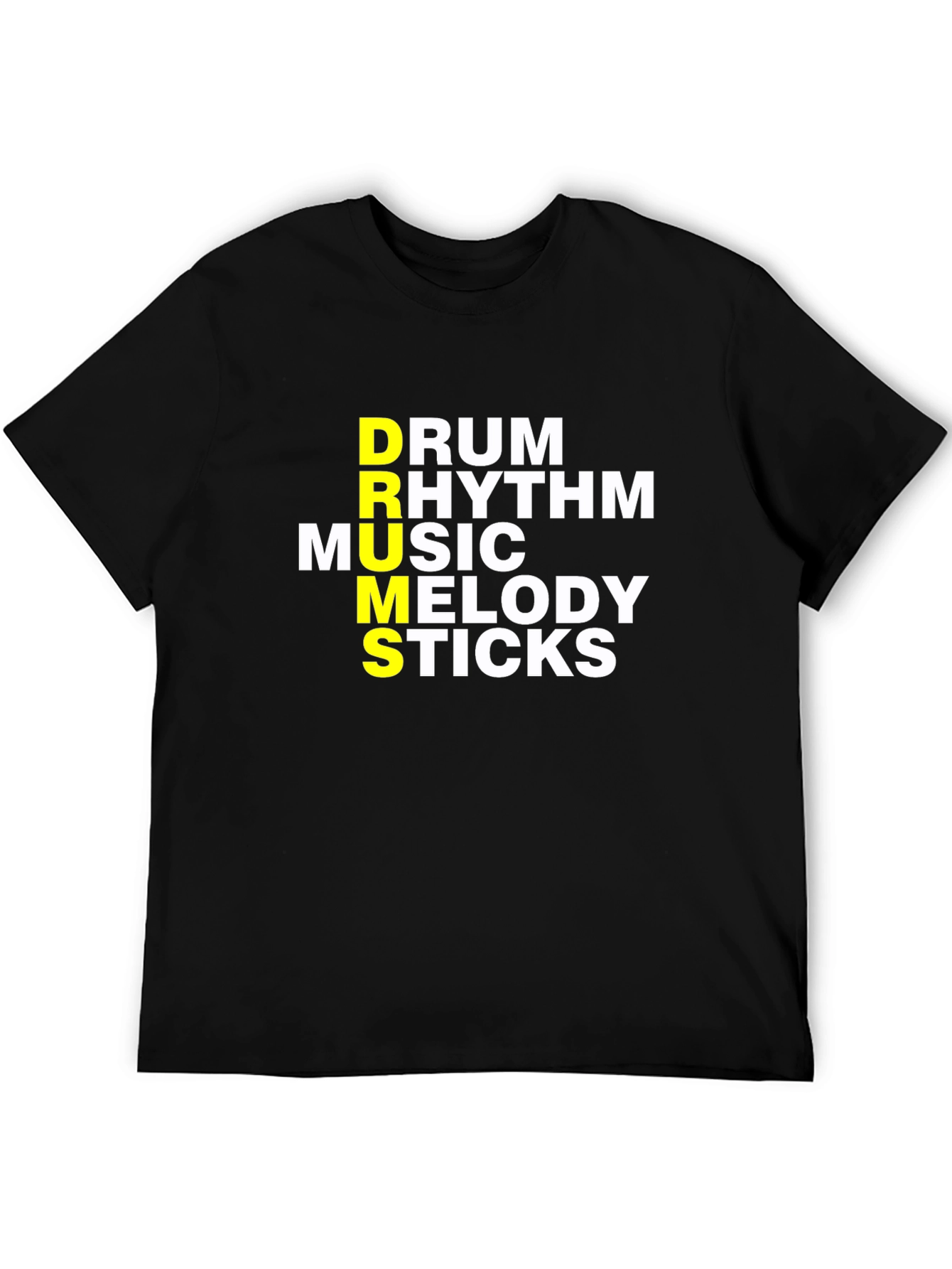 Black Drum Music Sticks T-Shirt - Musician Tee view 5
