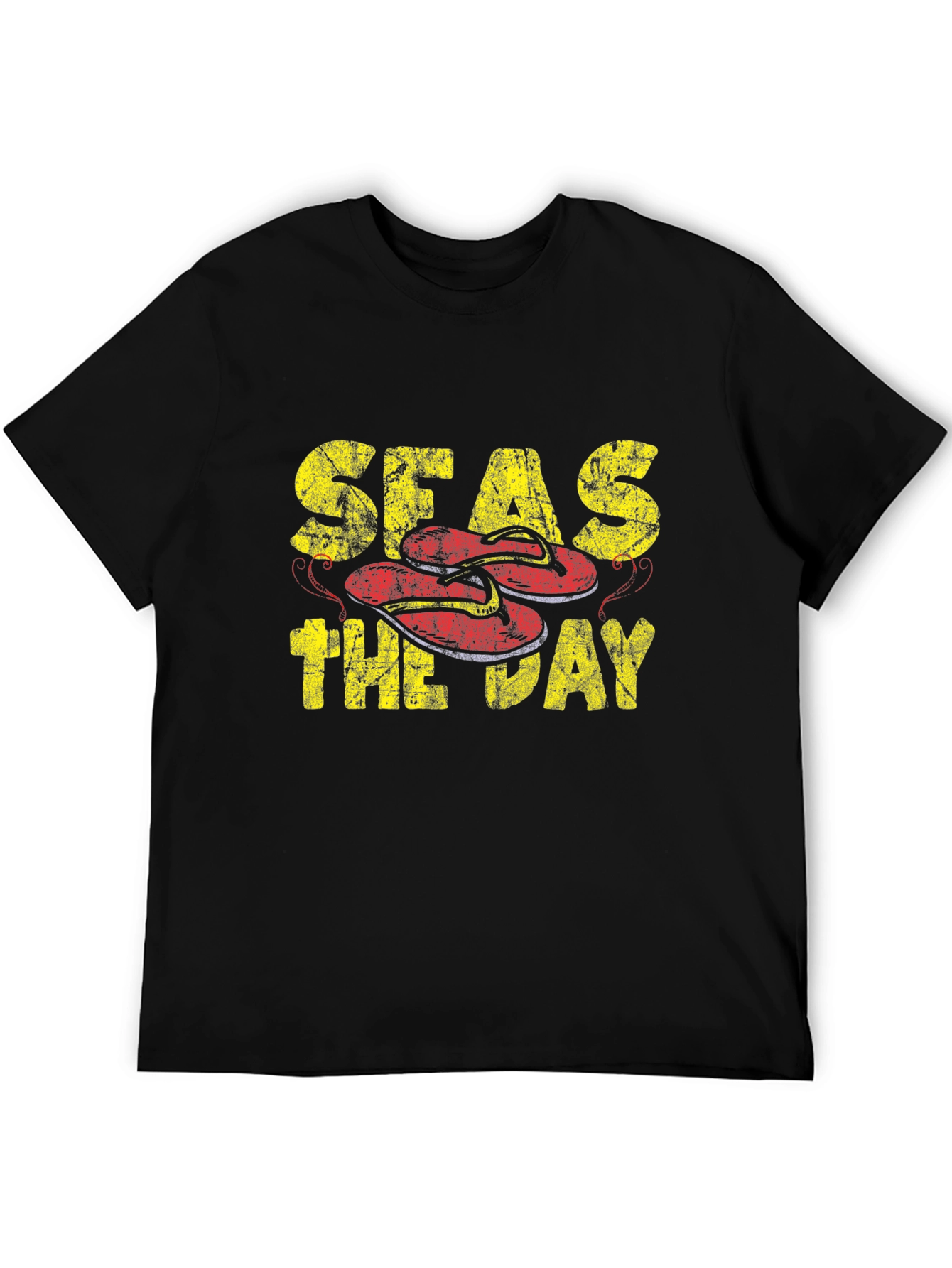 Seas The Day Black Graphic T-Shirt - 5