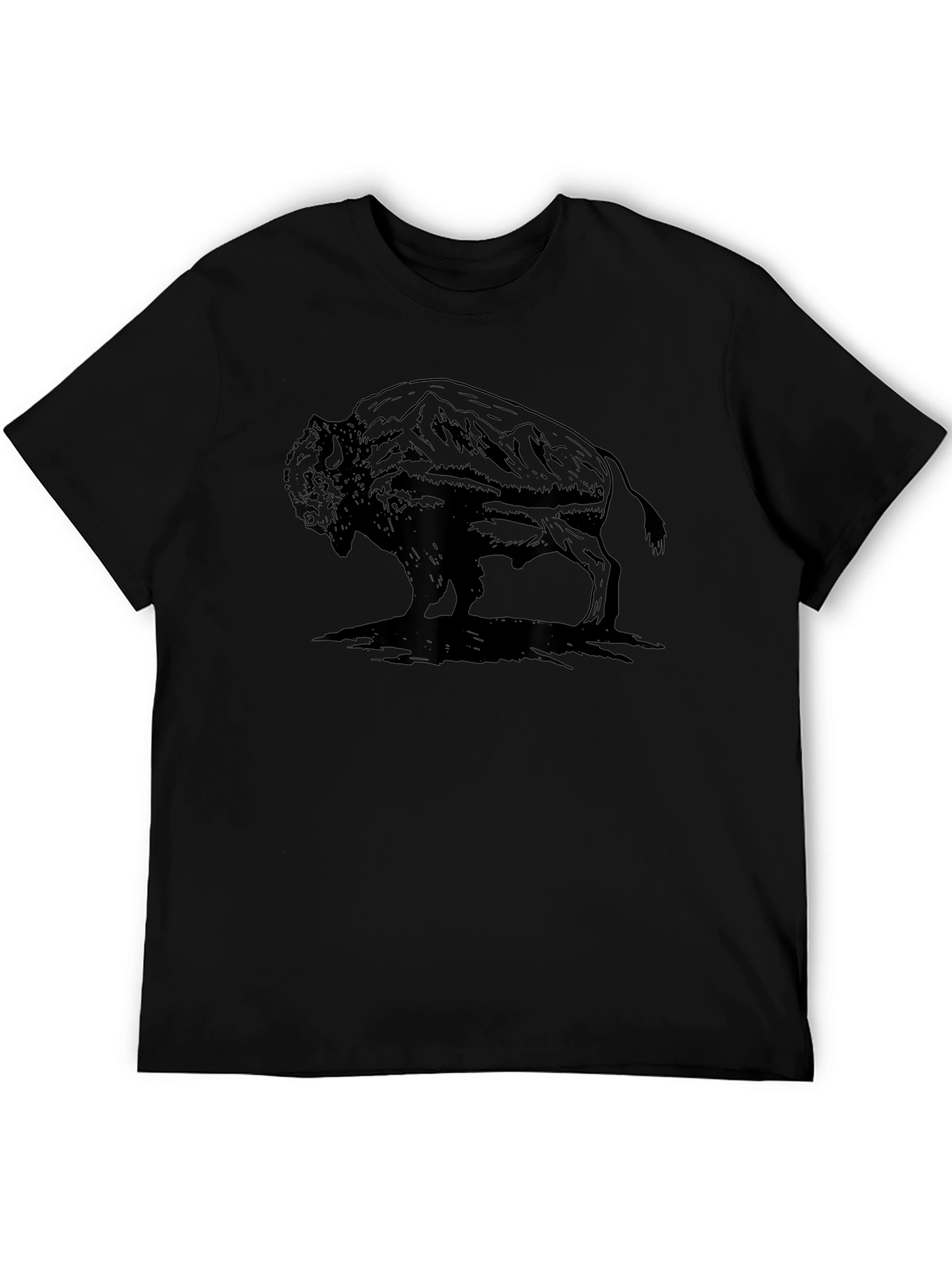 Black Bison Graphic T-Shirt - Black view 5